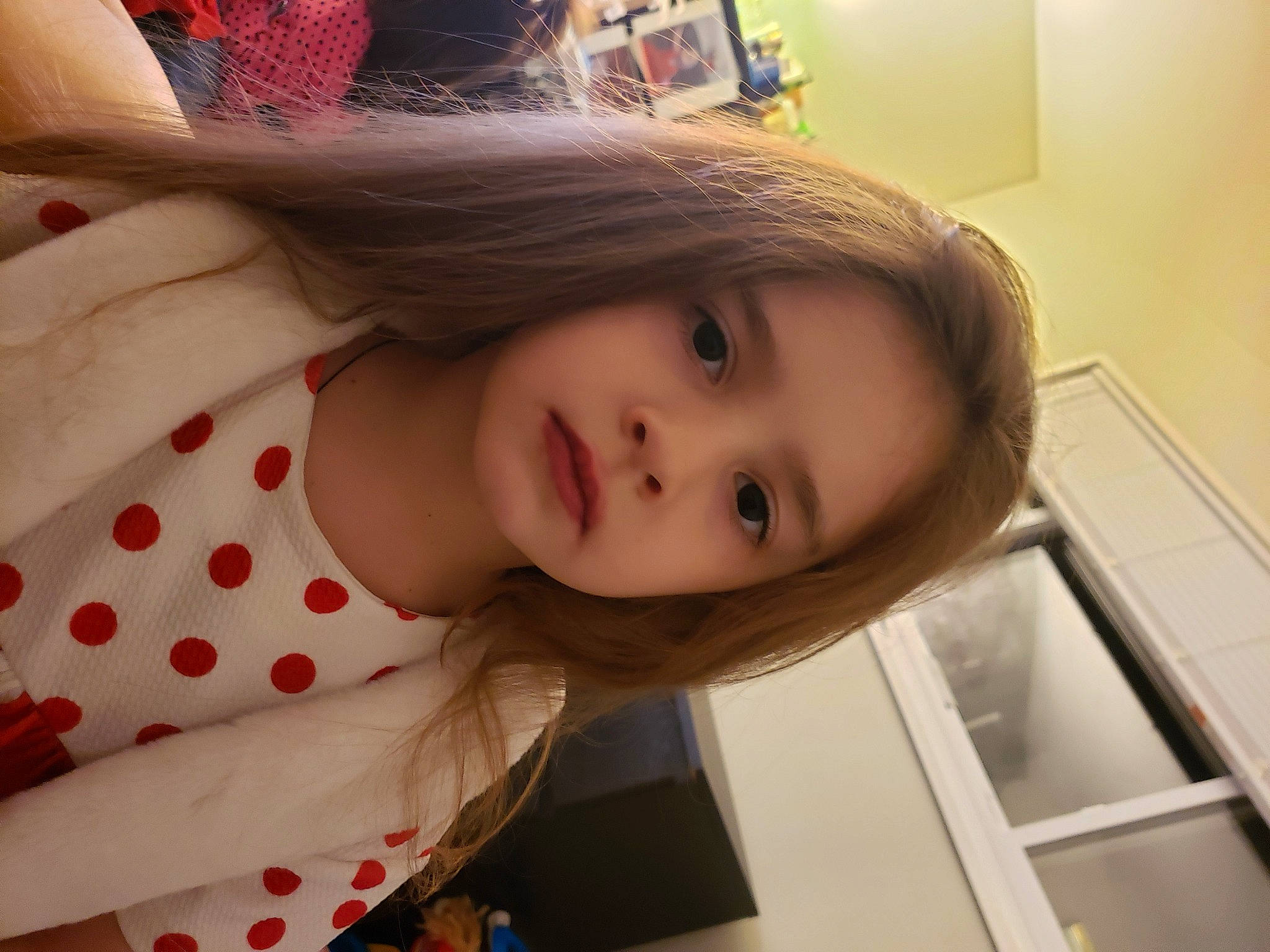 Kataleya is registered to the contest to win money with this photo: arm, bangs, blond, cheek, child, eyebrow, eyelash, face, facial_expression, happy, iris, lip, long_hair, mouth, neck, nose, person, skin, sleeve, smile