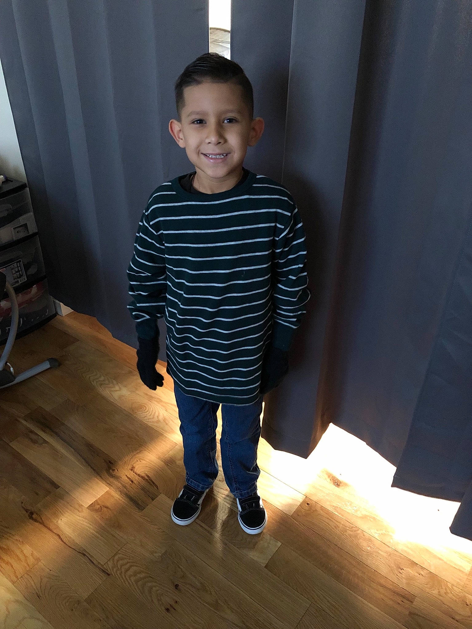 Manny joined the competition — help win amazing prizes! child, footwear, joy, outerwear, person, shoe, sleeve, standing, t_shirt, toddler