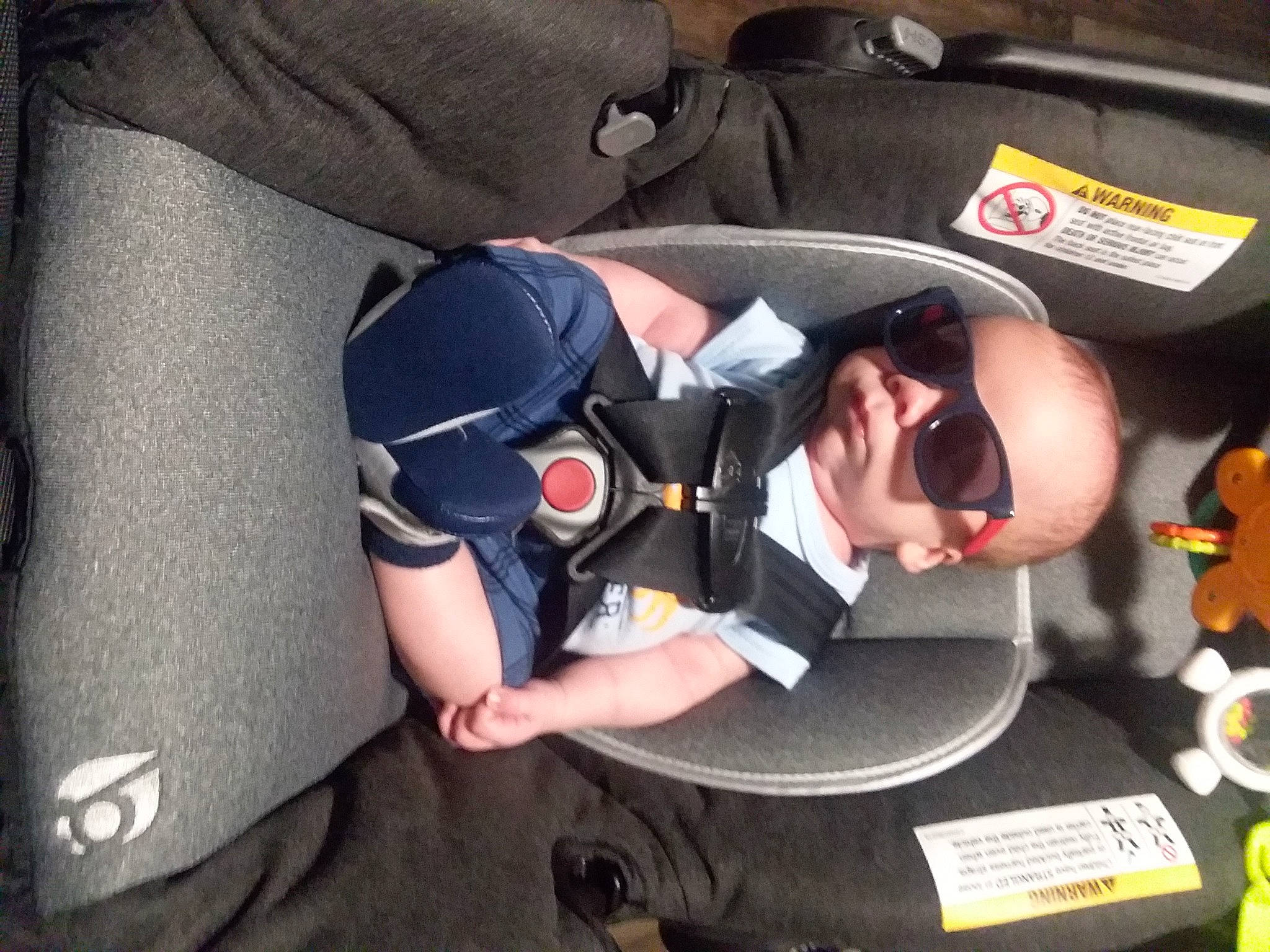 Perry is registered to the contest to win money with this photo: auto_part, car_seat, person