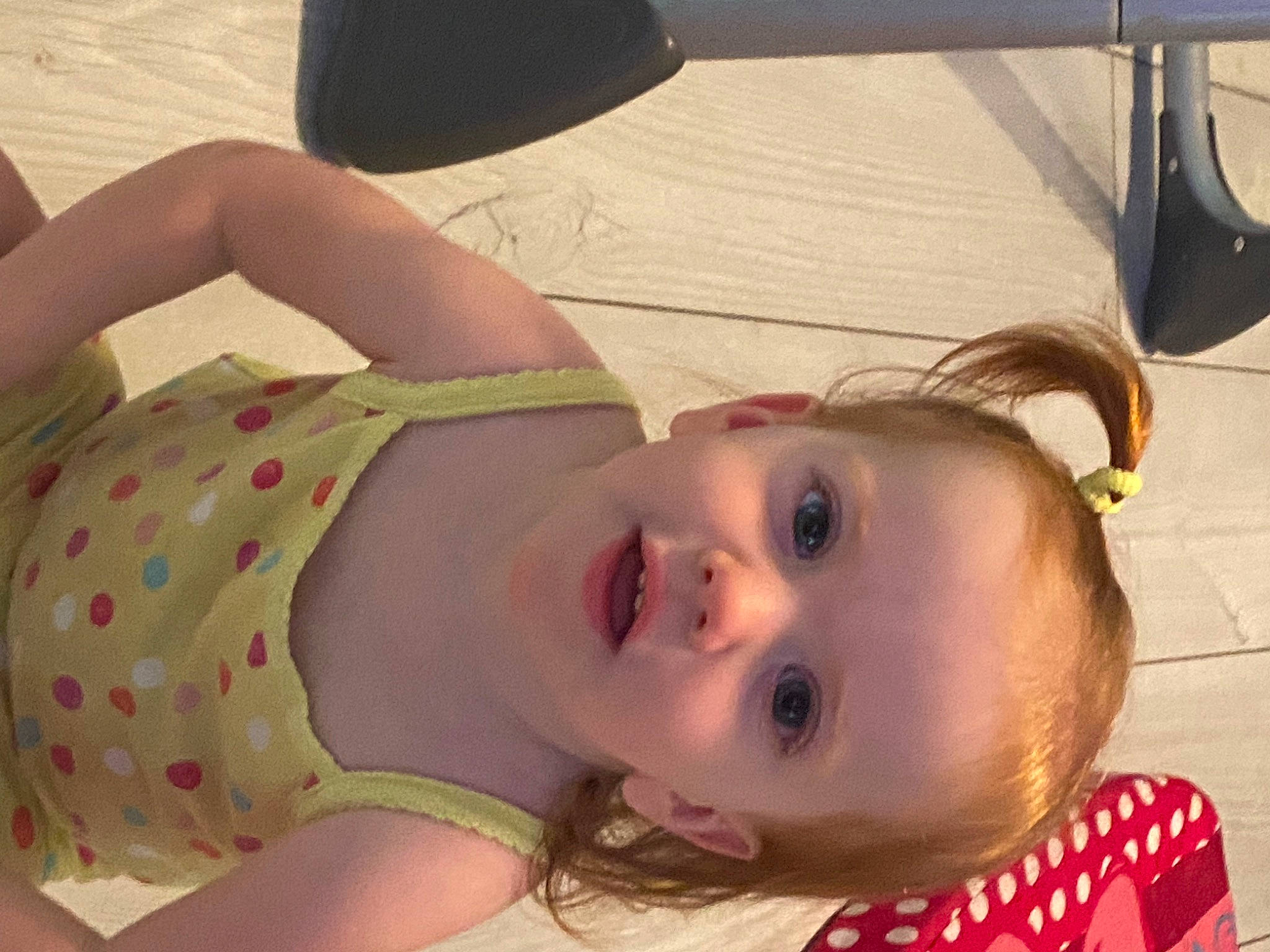 Julie is registered to the contest to win money with this photo: baby, baby_toddler_clothing, cheek, chest, child, chin, clothing, eye, eyelash, fun, happy, head, iris, lip, mouth, nose, pattern, person, skin, smile