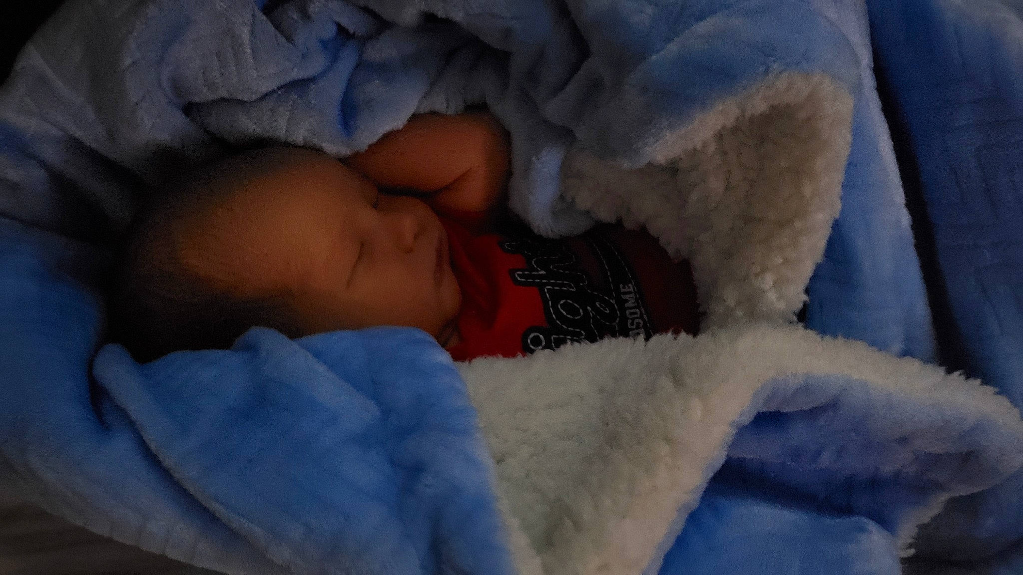 Dustin Travis joined the competition — help win amazing prizes! baby, bedtime, birth, blue, cheek, child, childbirth, comfort, eye, hand, mouth, nap, nose, person, room, skin, sleep, textile, toddler, under_exposed