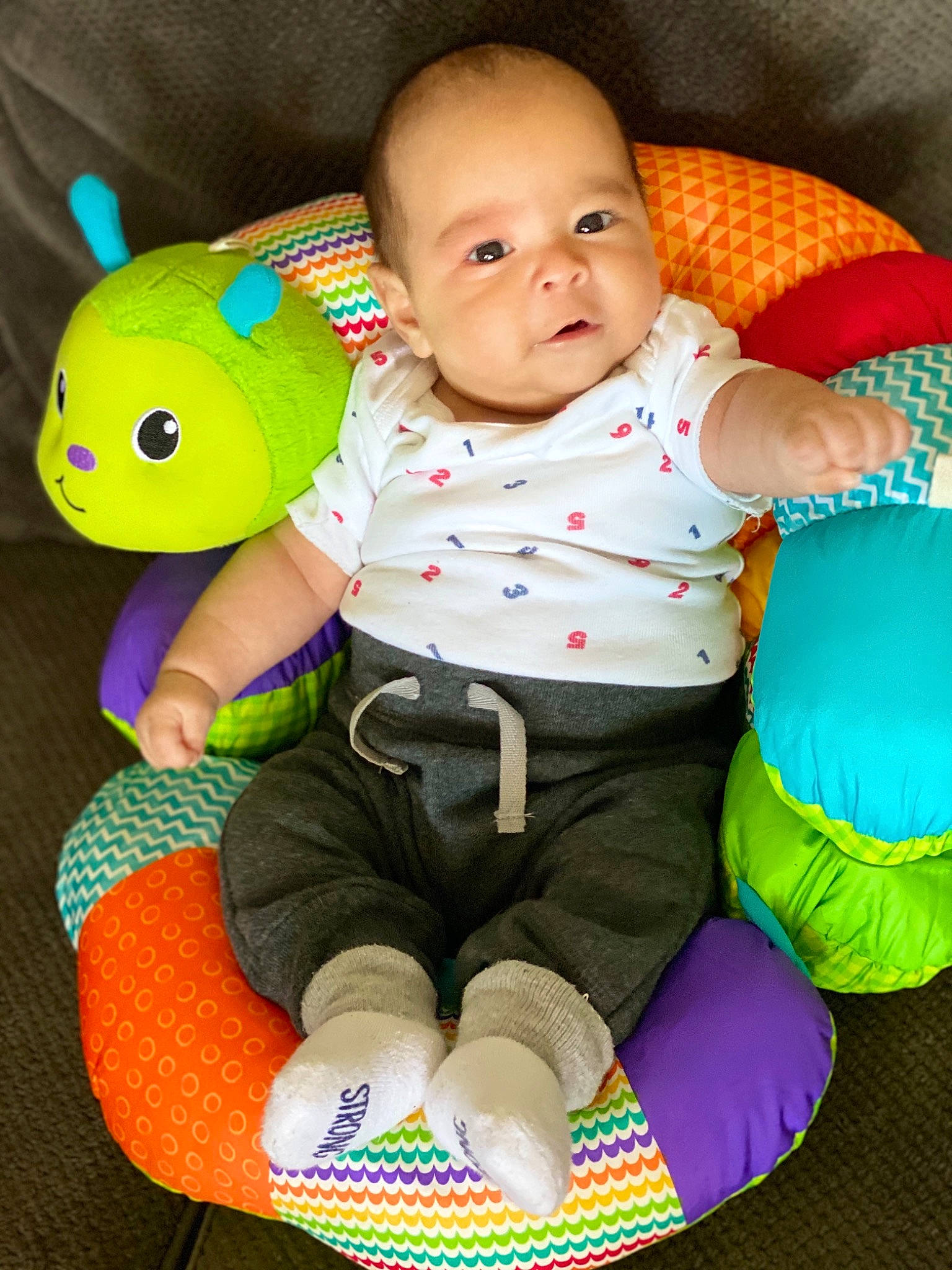 Nico joined the competition — help win amazing prizes! baby, baby_in_car_seat, baby_playing_with_toys, baby_products, baby_toddler_clothing, baby_toys, child, person, play, product, stuffed_toy, toddler, toy