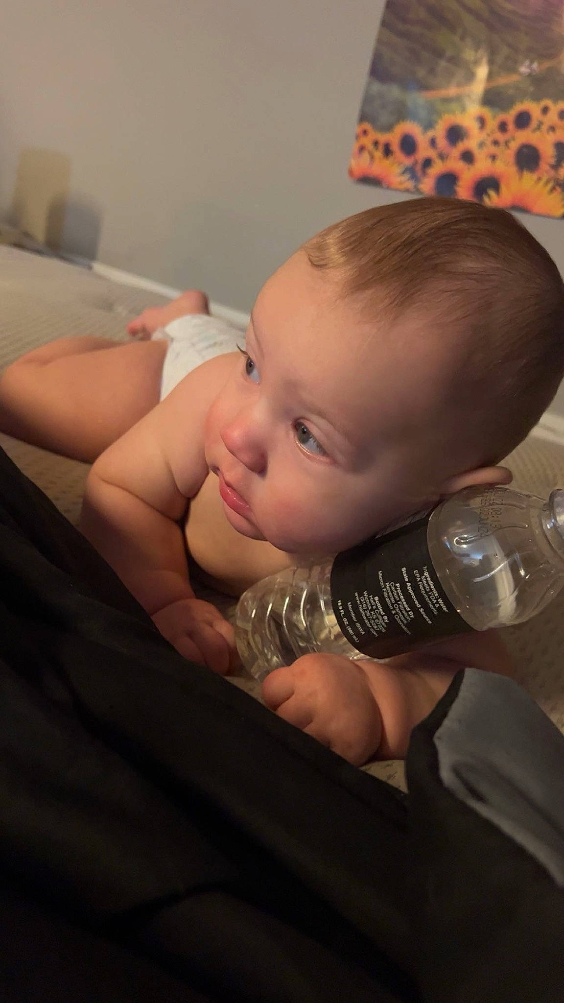 Slayter Ray is registered to the contest to win money with this photo: arm, baby, bottle, cheek, drinkware, ear, eye, eyebrow, eyelash, finger, flash_photography, hand, mouth, muscle, nail, person, plastic_bottle, skin, thumb, toddler