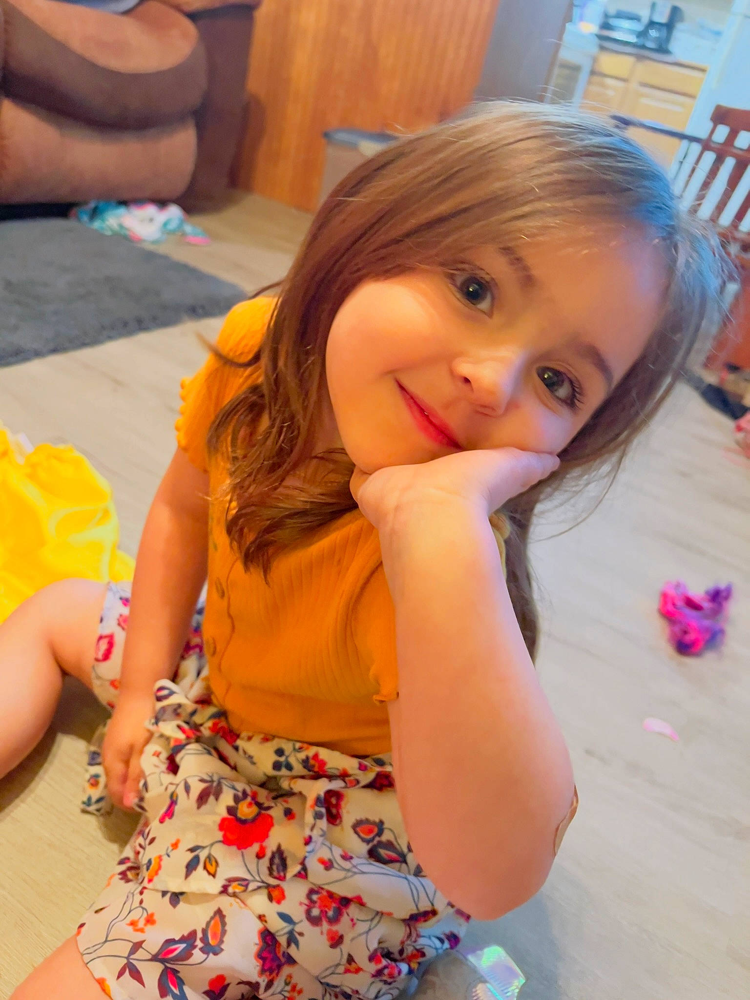 Hyleigh joined the competition — help win amazing prizes! black_hair, brown_hair, chair, child, eyelash, finger, flooring, fun, happy, human_leg, joint, joy, leisure, long_hair, neck, person, sitting, skin, smile, summer