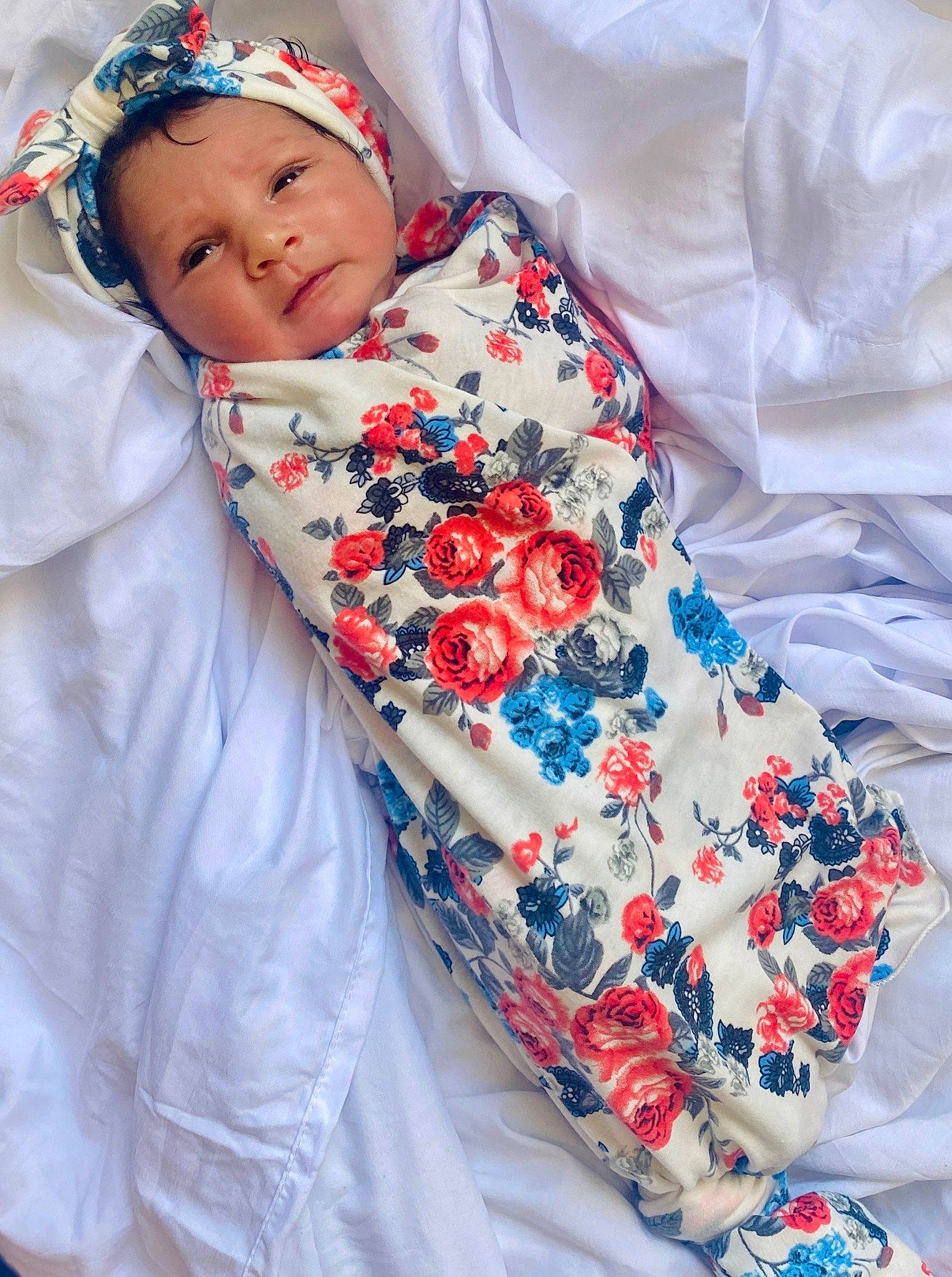 Alaeyjah is registered to the contest to win money with this photo: baby, baby_safety, baby_sleeping, baby_toddler_clothing, bedding, child, collar, comfort, electric_blue, flower, happy, linens, pattern, person, portrait_photography, red, room, sleeve, textile, toddler