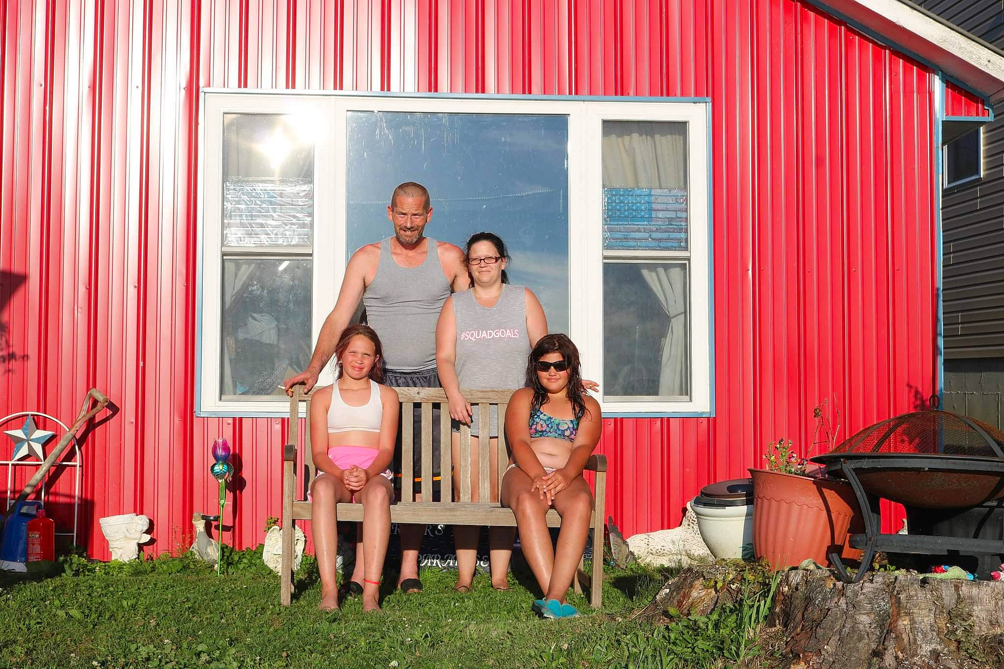 La'Kesha joined the competition — help win amazing prizes! chair, cottage, curtain, event, fun, garden_buildings, grass, home, house, joy, landscape, lawn, leisure, people, person, property, red, shorts, siding, smile