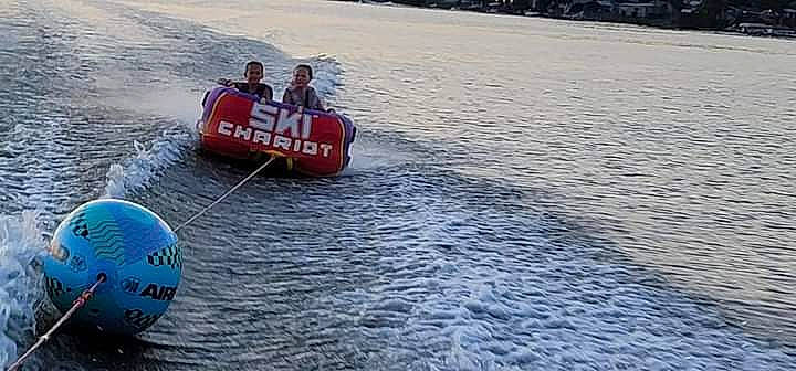 Stephanie joined the competition — help win amazing prizes! blurred, boats_and_boating_equipment_and_supplies, crew, fun, inflatable, inflatable_boat, job, lake, leisure, lifejacket, naval_architecture, person, personal_protective_equipment, recreation, smile, sports, travel, vehicle, water, water_transportation