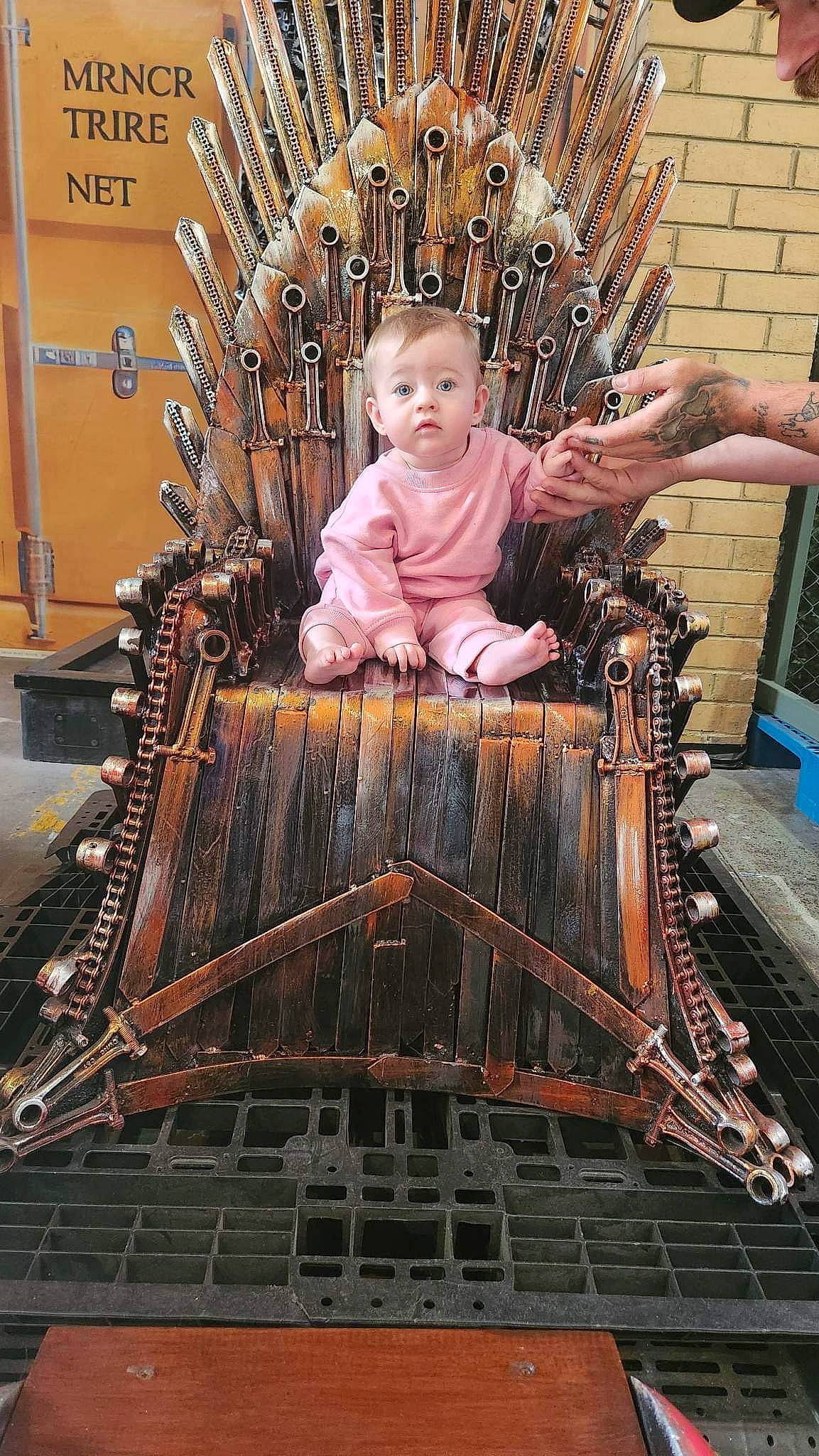 Aurora joined the competition — help win amazing prizes! baby, baby_products, chair, child, crown, fun, metal, person, room, sitting, throne, toddler, tourist_attraction, wood