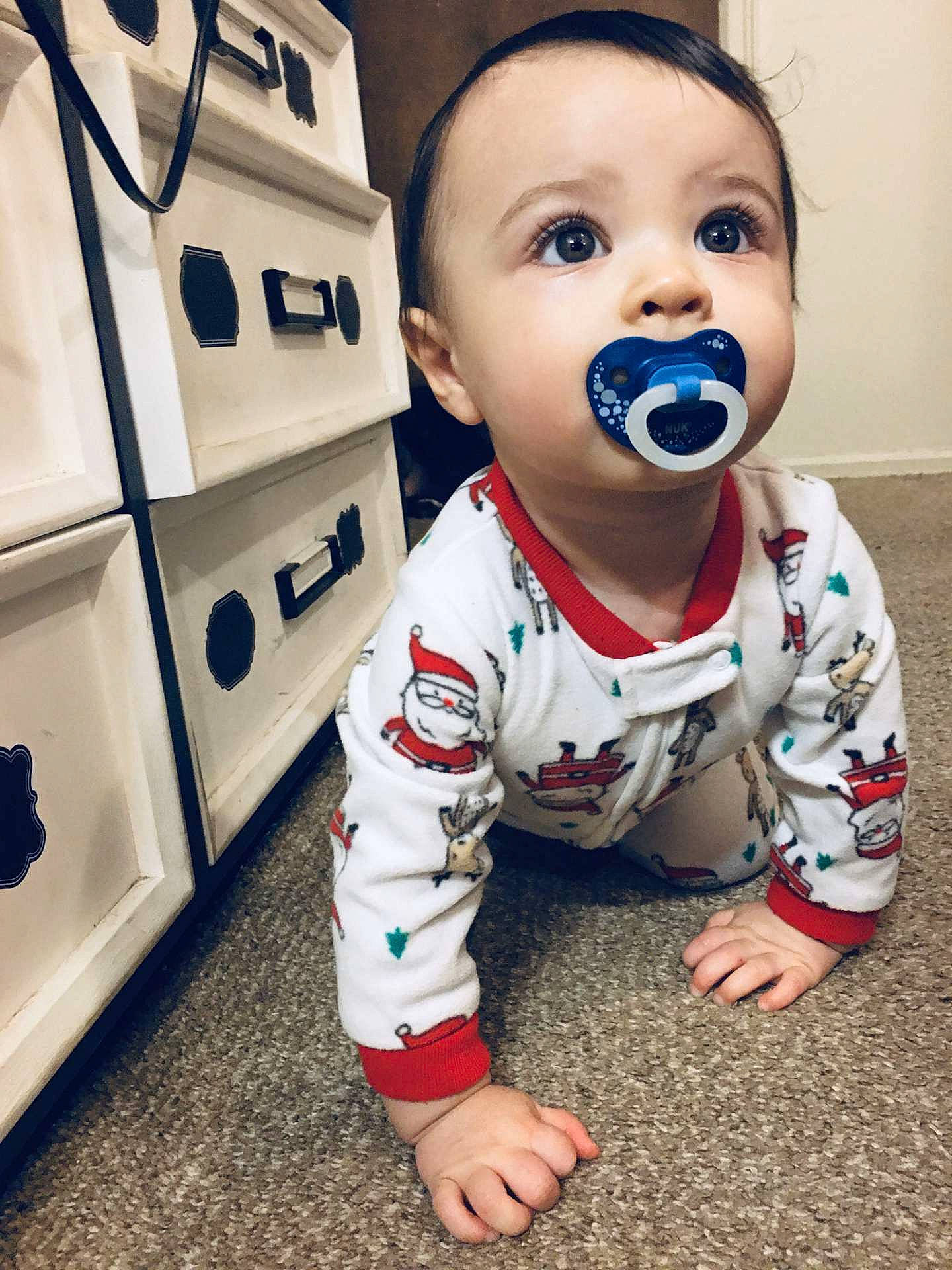 Kylin joined the competition — help win amazing prizes! baby, blue, cheek, child, cool, eye, face, facial_expression, footwear, head, leg, lip, mouth, nose, organ, person, play, shoe, skin, smile