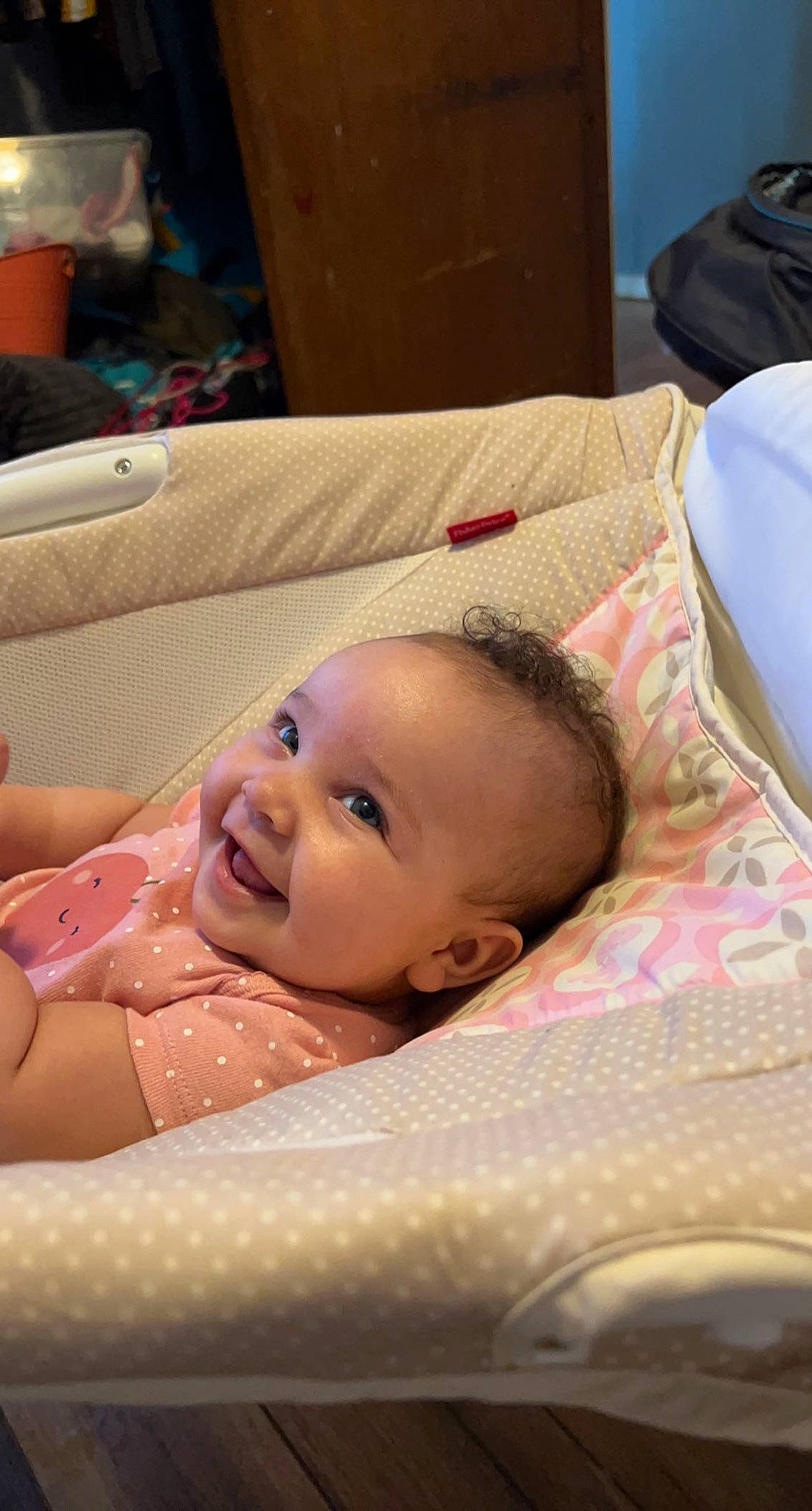 Lakyn joined the competition — help win amazing prizes! baby, baby_laughing, baby_products, baby_toddler_clothing, cheek, child, chin, comfort, eye, eyebrow, face, happy, iris, joy, linens, lip, mouth, person, skin, smile