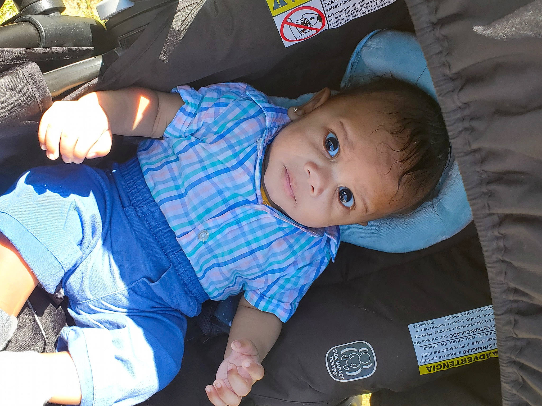 Canaan joined the competition — help win amazing prizes! baby, baby_carriage, baby_products, baby_toddler_clothing, child, comfort, elbow, electric_blue, finger, fun, lap, person, sitting, sleeve, smile, sock, thumb, toddler, tree, vacation