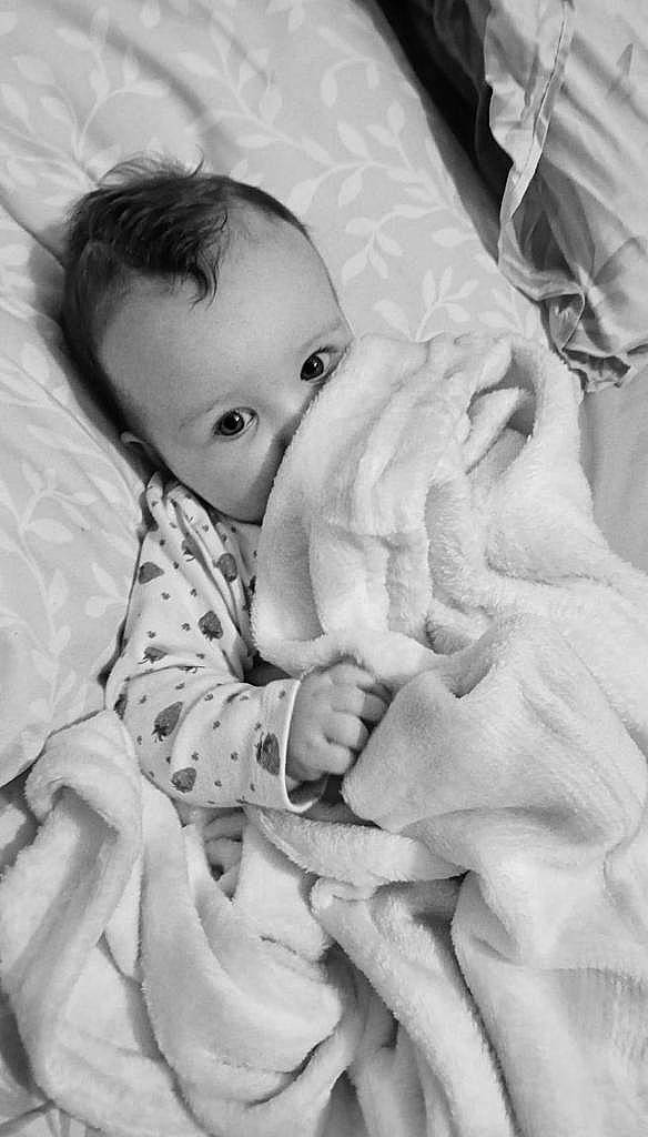 Lottie joined the competition — help win amazing prizes! baby, baby_toddler_clothing, black_and_white, cheek, chin, comfort, eye, eyebrow, gesture, happy, human, human_body, iris, lip, mammal, nose, person, skin, sleeve, style