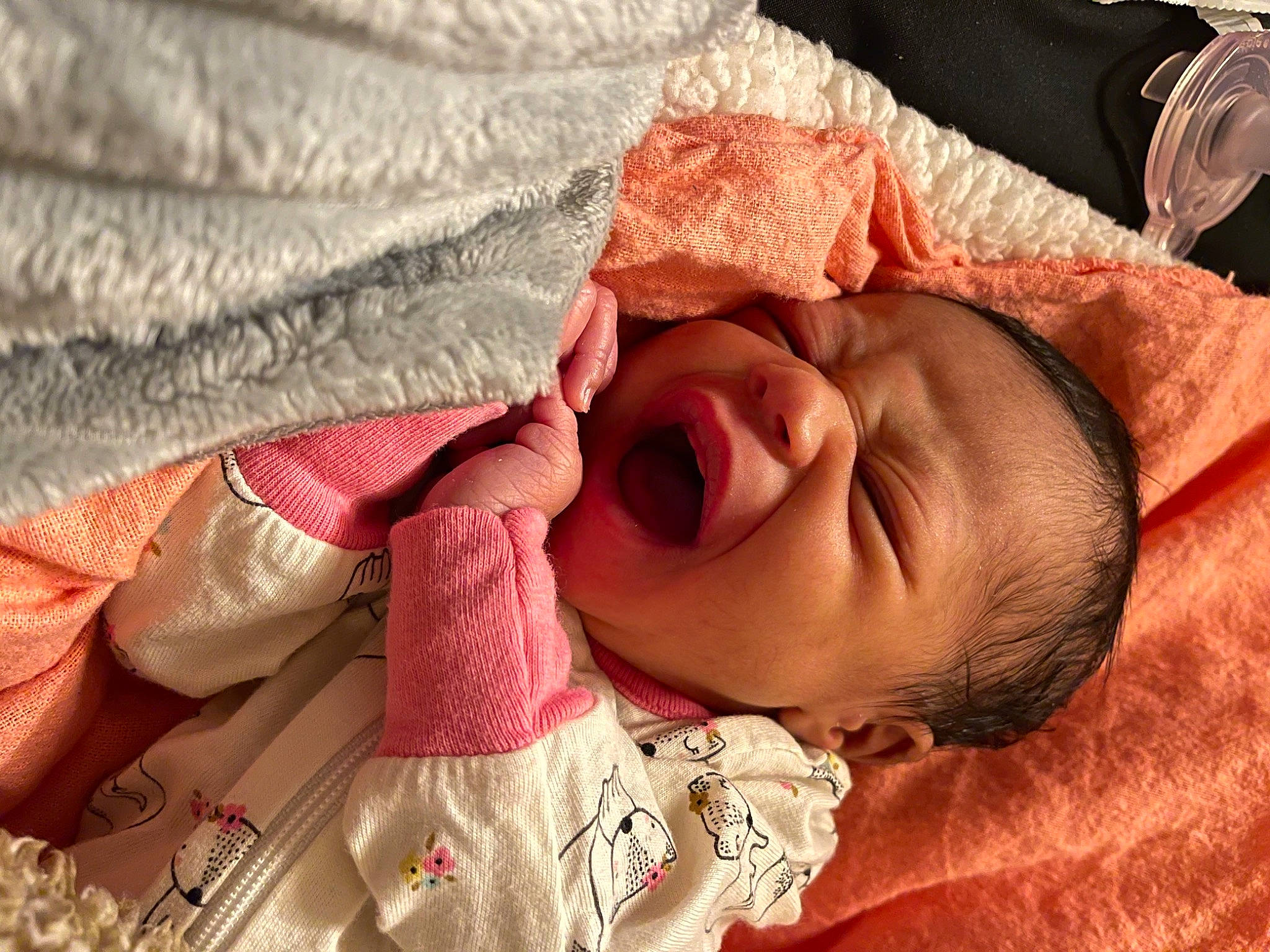 Amoura is registered to the contest to win money with this photo: baby, baby_toddler_clothing, cheek, child, chin, comfort, eye, eyebrow, facial_expression, happy, iris, lip, mouth, nose, person, pink, skin, sleeve, smile, textile