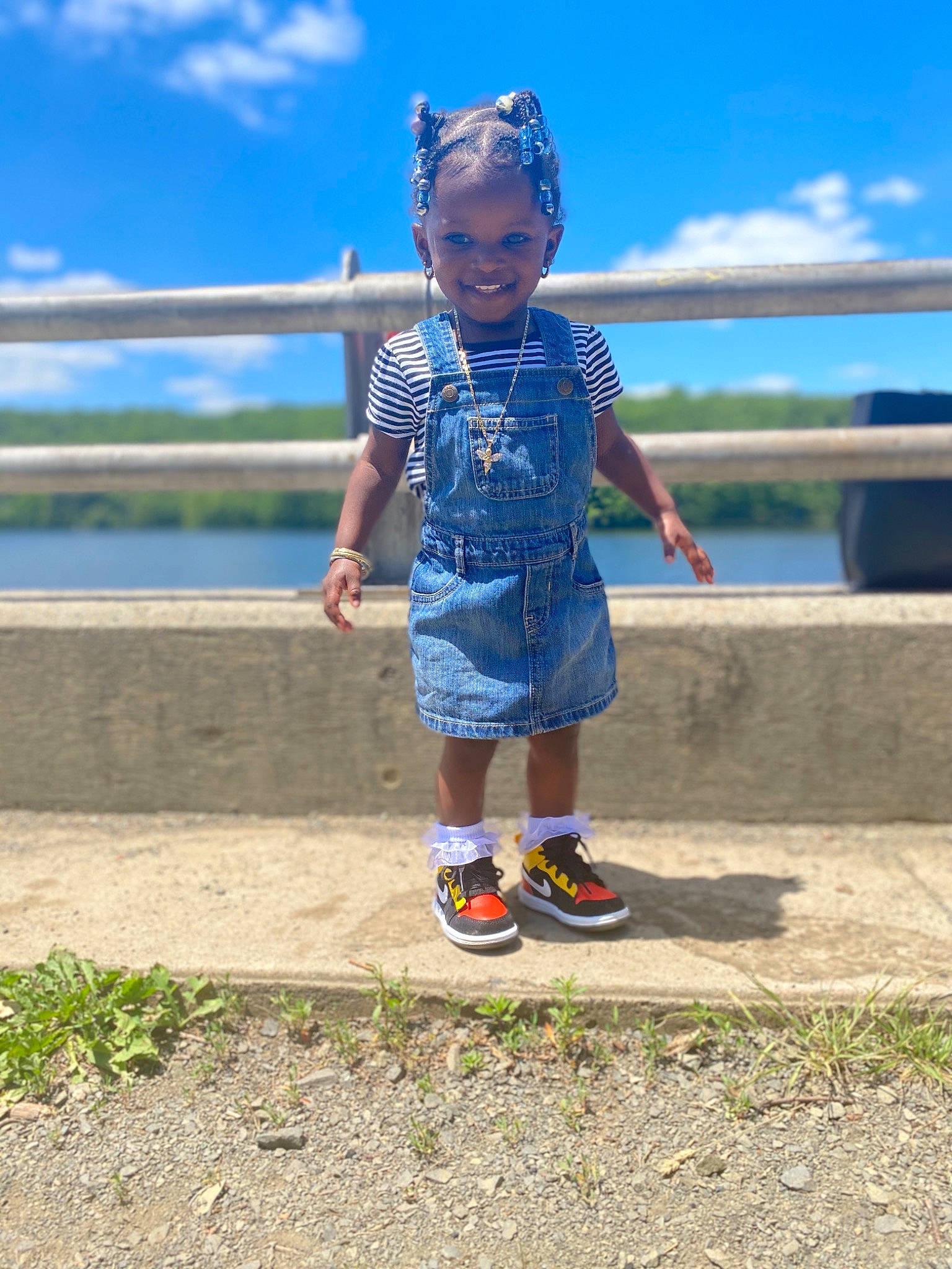 Jalyn joined the competition — help win amazing prizes! blue, child, denim, electric_blue, footwear, fun, jeans, joy, person, photography, play, playground, public_space, recreation, sand, shoe, smile, summer, t_shirt, toddler