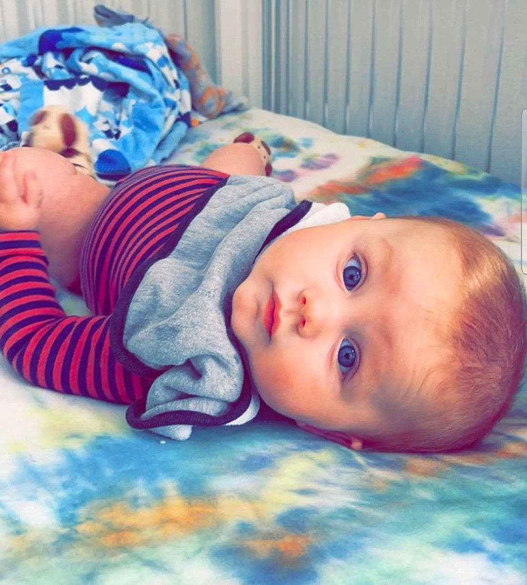 Madden joined the competition — help win amazing prizes! azure, baby, baby_toddler_clothing, blue, cheek, cloud, comfort, cool, eye, facial_expression, human_body, mammal, mouth, nose, person, product, skin, sleeve, textile, toddler