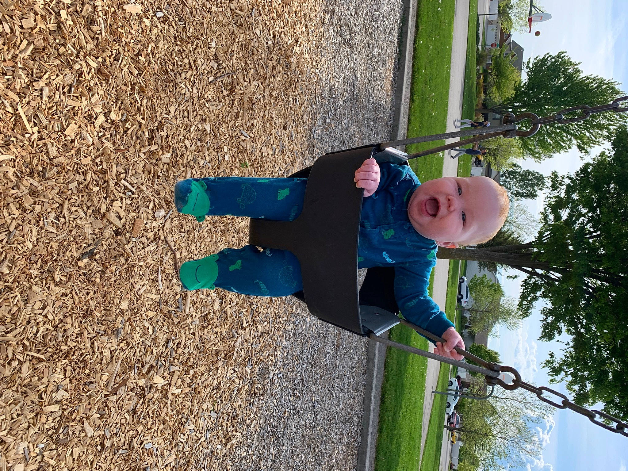 Jaxston joined the competition — help win amazing prizes! ball, electric_blue, fun, grass, hat, leisure, people_in_nature, person, plant, pole, recreation, shadow, sky, smile, soil, toddler, tree, water