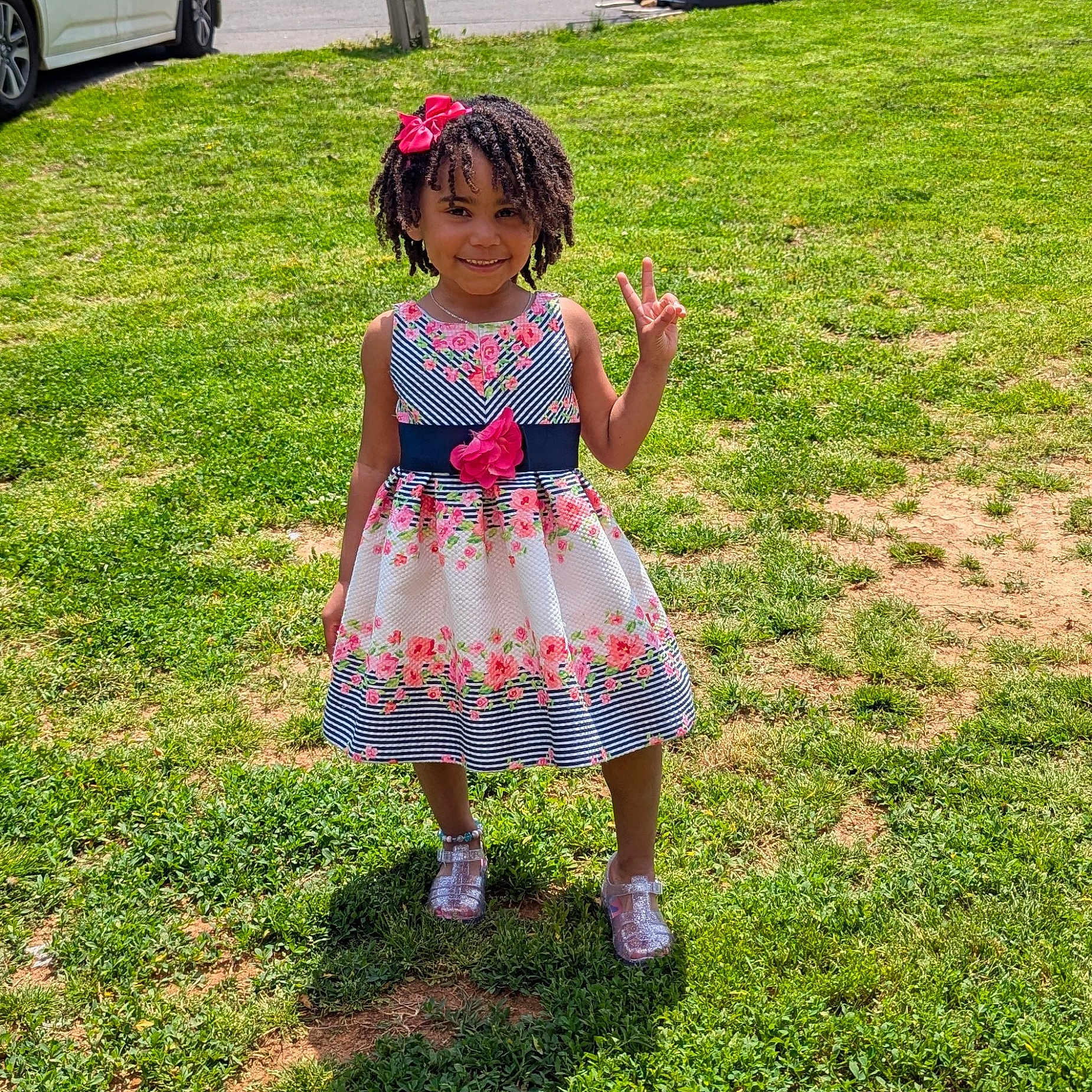 Amelia joined the competition — help win amazing prizes! backyard, child, clothing, dress, face, female, girl, grass, head, lawn, nature, outdoors, park, person, photography, plant, portrait, skirt, summer, yard