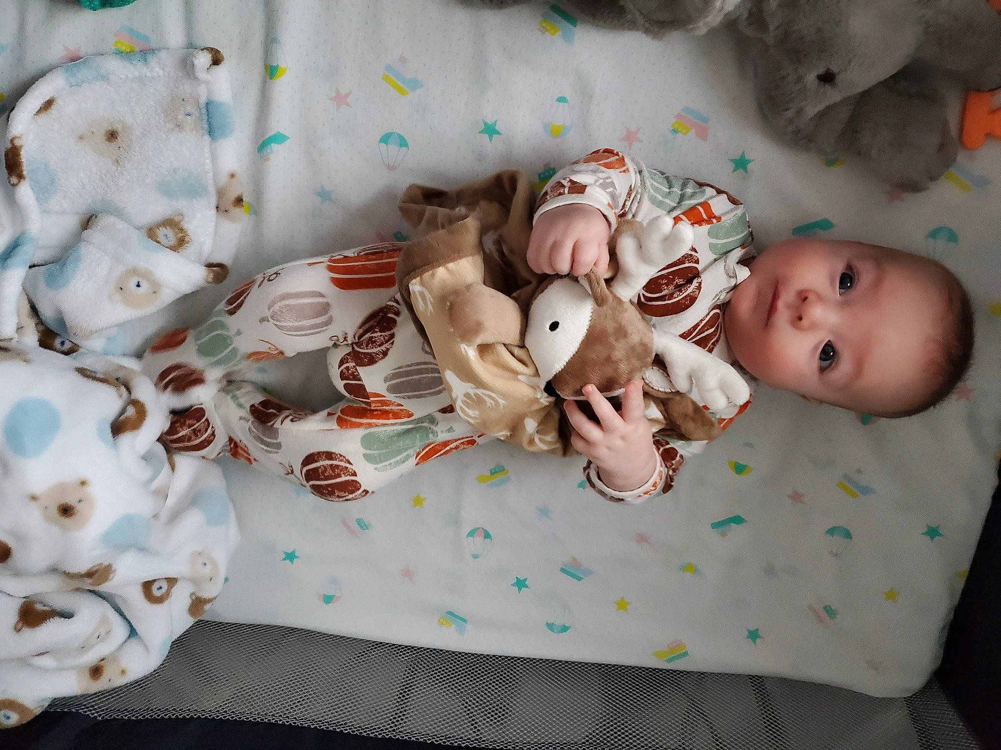 Bentley is registered to the contest to win money with this photo: baby, baby_products, baby_safety, baby_sleeping, baby_toddler_clothing, baby_toys, child, comfort, doll, happy, linens, pattern, person, plush, room, sleeve, stuffed_toy, textile, toddler, toy