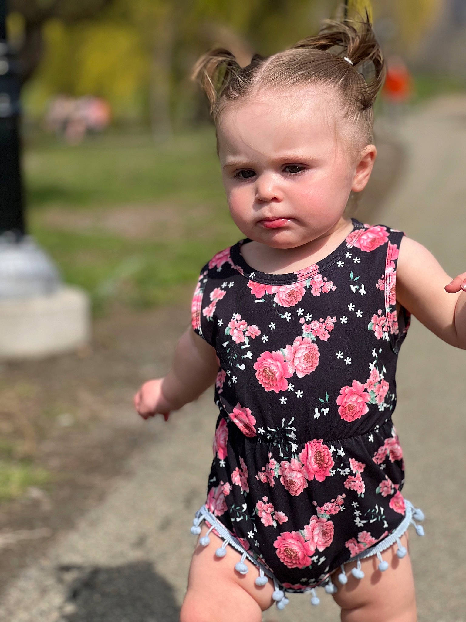 Brooklynn joined the competition — help win amazing prizes! baby_toddler_clothing, day_dress, face, gesture, grass, hair, hairstyle, happy, head, iris, neck, one_piece_garment, person, photograph, pink, shoulder, skin, sleeve, t_shirt, toddler