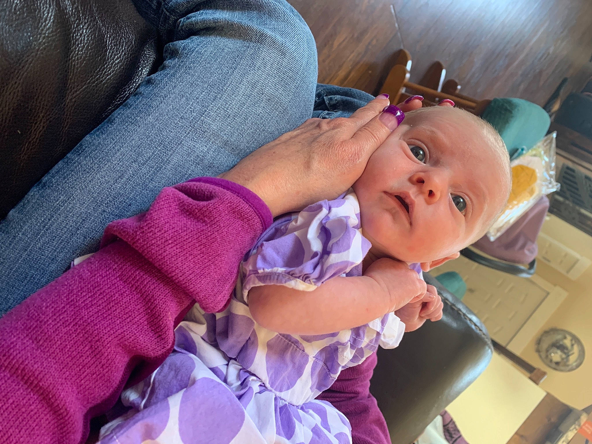 Amethyst joined the competition — help win amazing prizes! arm, baby, baby_products, baby_toddler_clothing, cheek, child, clothing, comfort, finger, gesture, hand, happy, nail, pattern, person, pink, purple, sitting, sleeve, toddler