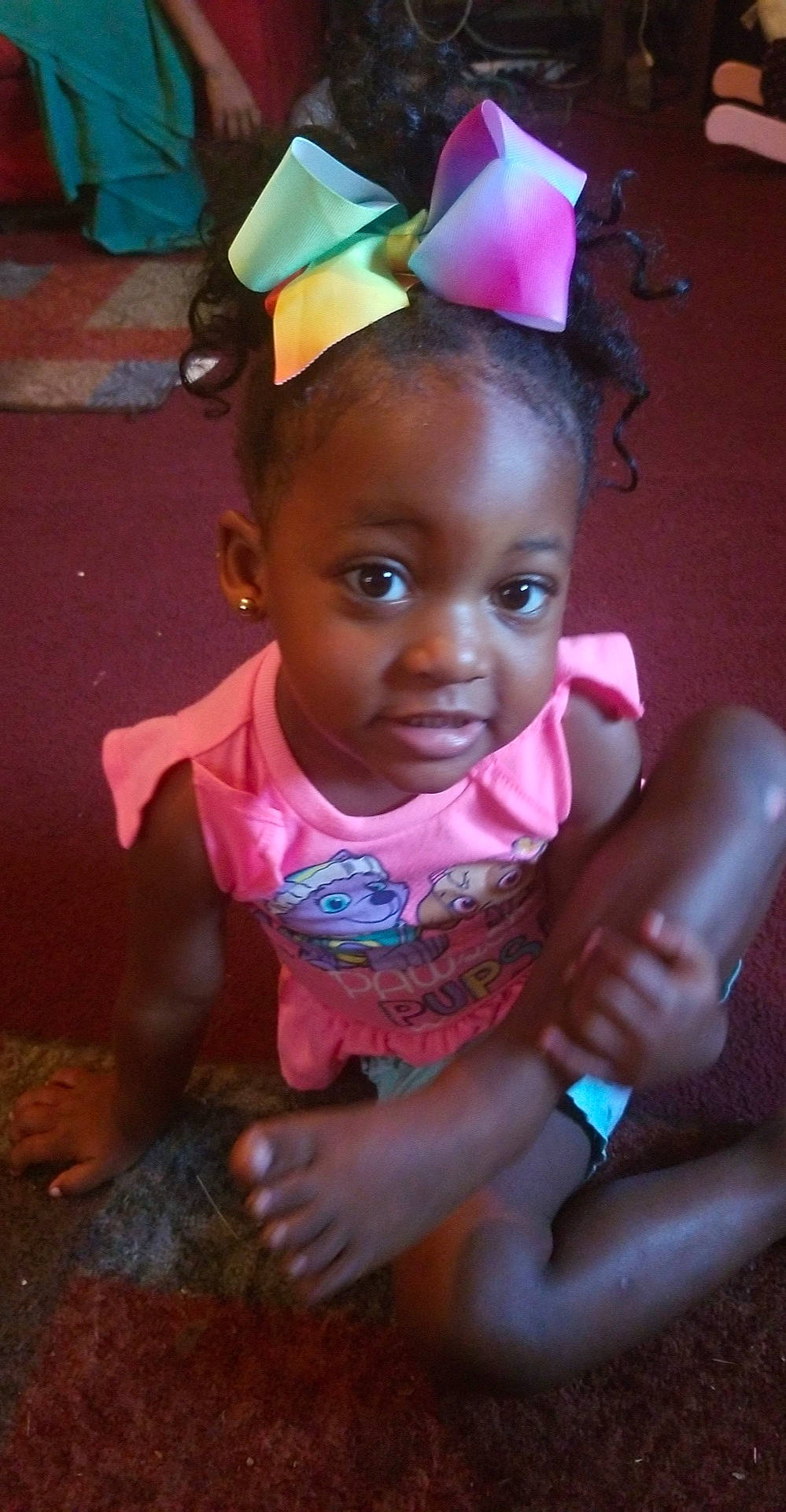 Londyn is registered to the contest to win money with this photo: adaptation, baby, cheek, child, ear, fun, hair_accessory, happy, head, lip, person, pink, play, sitting, skin, smile, toddler