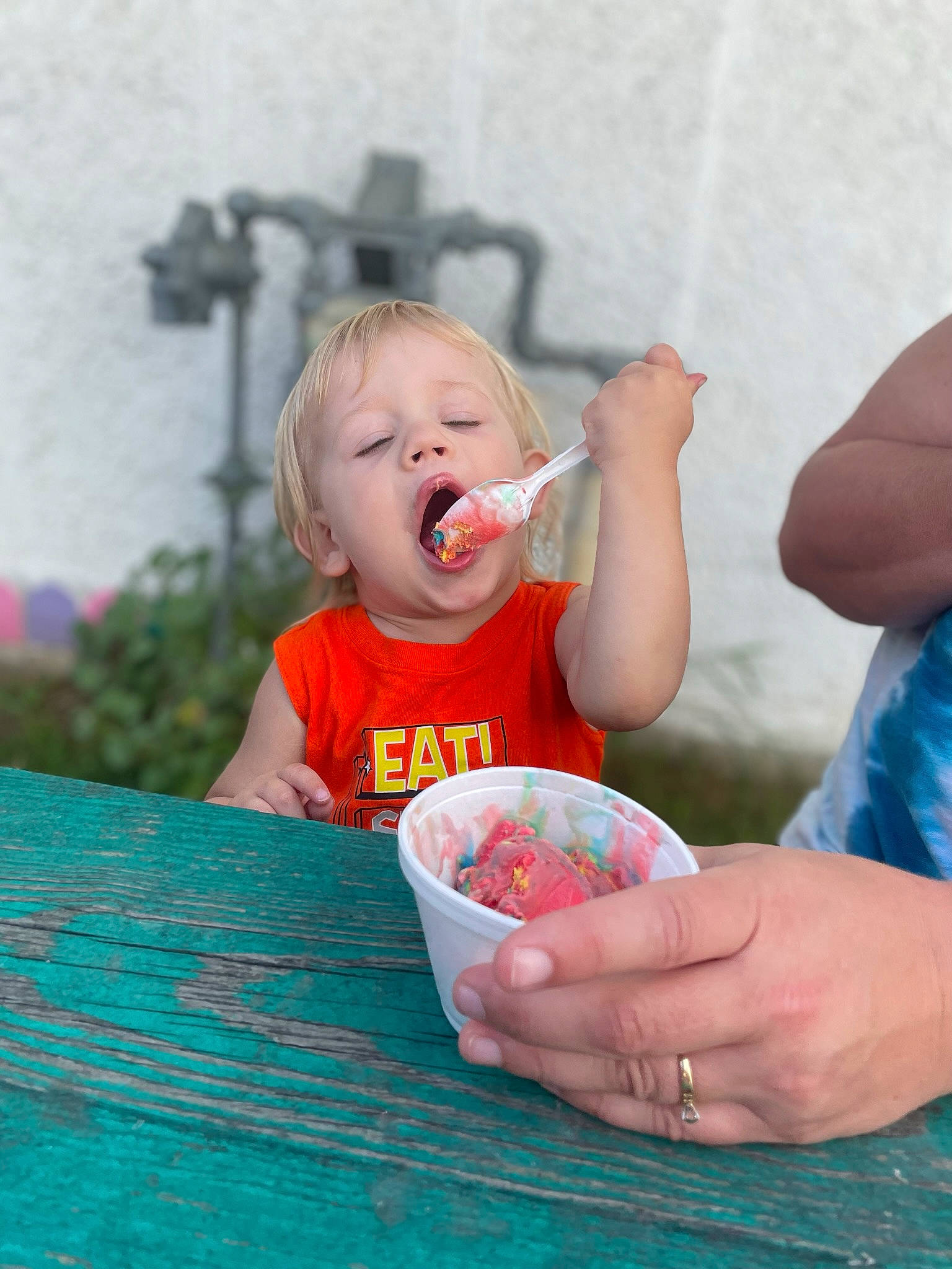 Paul joined the competition — help win amazing prizes! baby, baby_toddler_clothing, child, comfort_food, eating, finger, food, food_craving, fun, grass, hand, happy, person, pink, sitting, summer, sweetness, t_shirt, tableware, toddler
