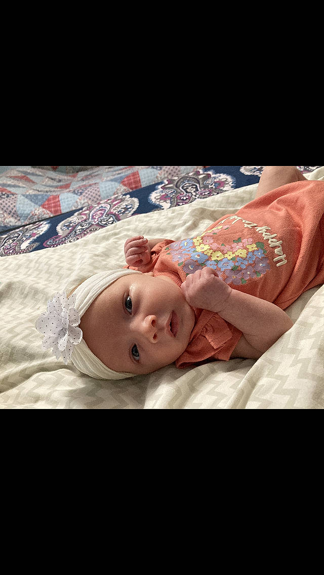 Oaklynn joined the competition — help win amazing prizes! baby, baby_products, baby_toddler_clothing, cheek, child, comfort, eyelash, flesh, fur, hair_accessory, happy, hat, headwear, human_body, linens, pattern, person, pink, portrait_photography, skin