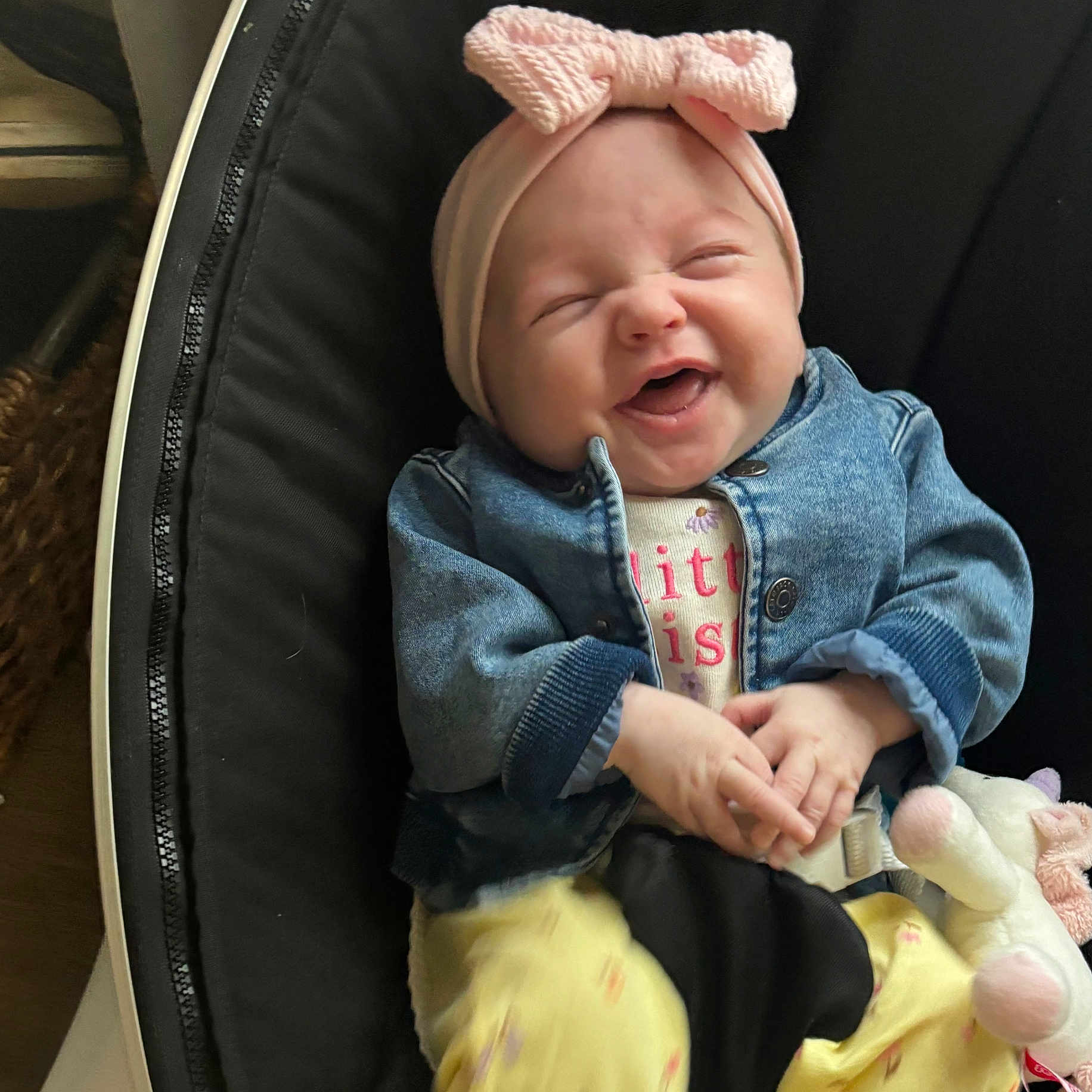 Amaris Jace joined the competition — help win amazing prizes! baby, babylaughing, bodypart, bonnet, clothing, crying, face, finger, glove, hand, happy, hat, head, newborn, pants, person, photography, portrait, sad, toy