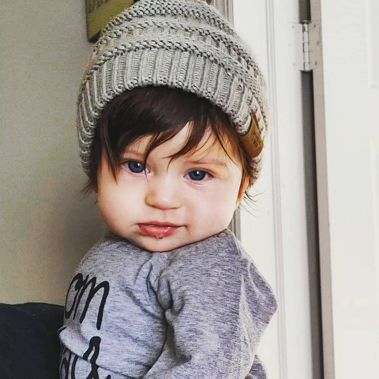 Olivia joined the competition — help win amazing prizes! baby_toddler_clothing, bangs, black_hair, cap, cool, costume_hat, eyebrow, eyelash, hair, happy, headband, headgear, headpiece, helmet, lip, neck, outerwear, person, sleeve, toddler