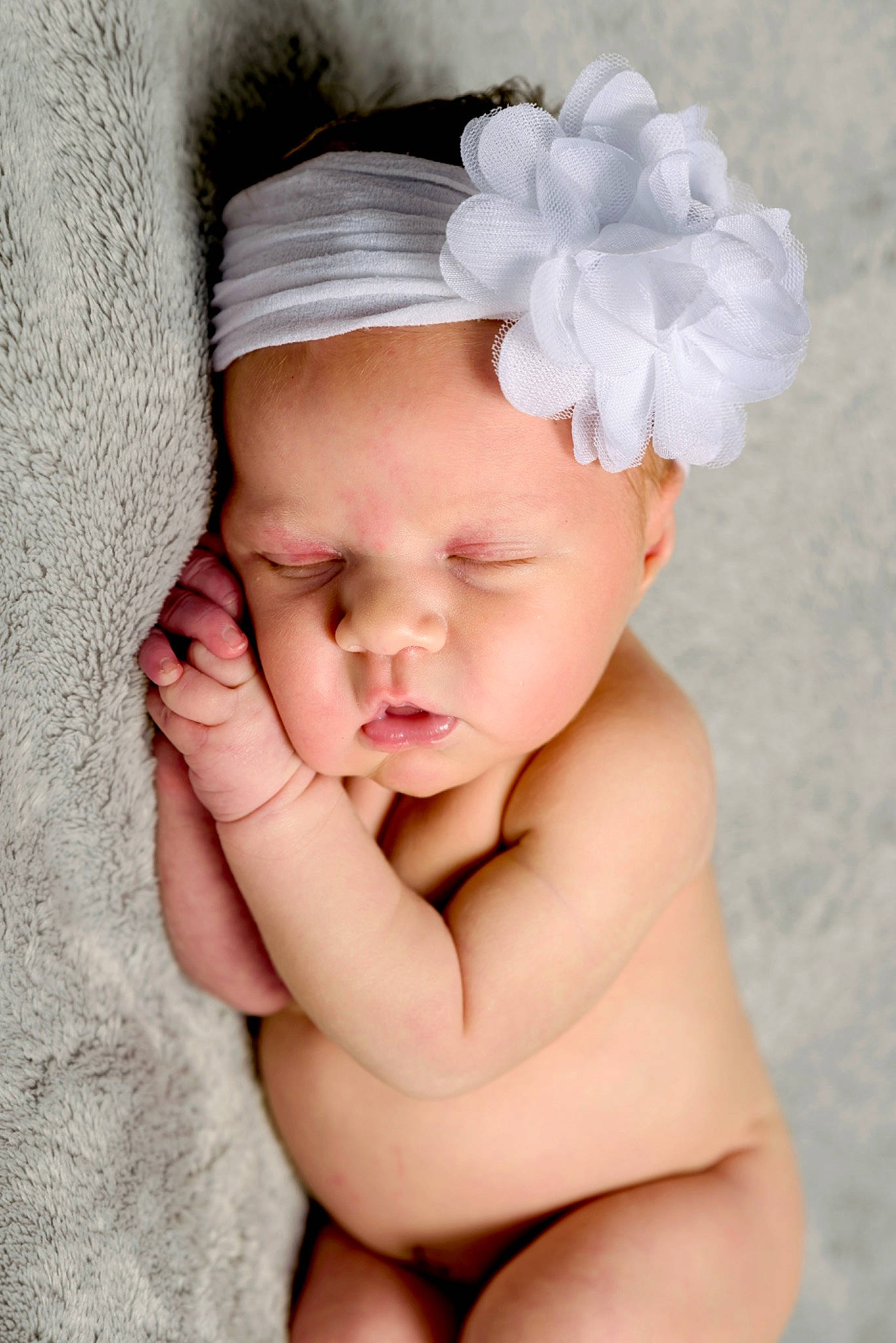 Leigha joined the competition — help win amazing prizes! baby, baby_sleeping, baby_toddler_clothing, cheek, child, fashion_accessory, hair_accessory, hand, headband, headgear, headpiece, person, photograph, photography, pink, portrait_photography, skin, sleep, smile, toddler