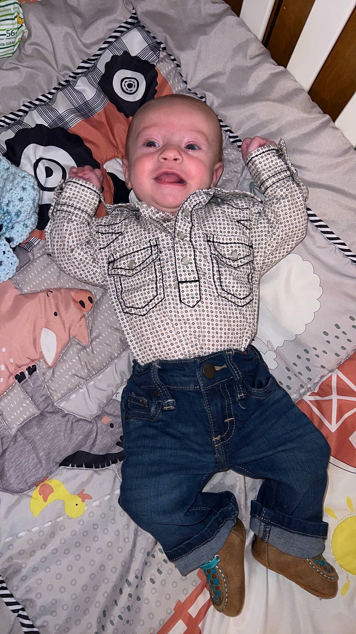 Bradley joined the competition — help win amazing prizes! baby, baby_toddler_clothing, cheek, comfort, cool, eye, face, happy, head, iris, organ, pattern, person, photograph, pink, product, sleeve, smile, textile, toddler