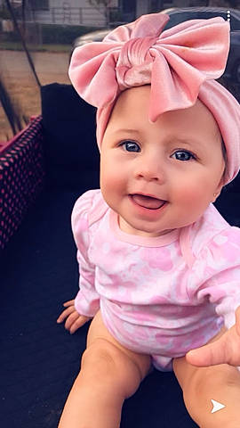 Mila-rose joined the competition — help win amazing prizes! baby, baby_laughing, cheek, child, child_model, ear, fashion_accessory, hair_accessory, head, headband, headgear, headwear, joy, person, pink, skin, smile, toddler