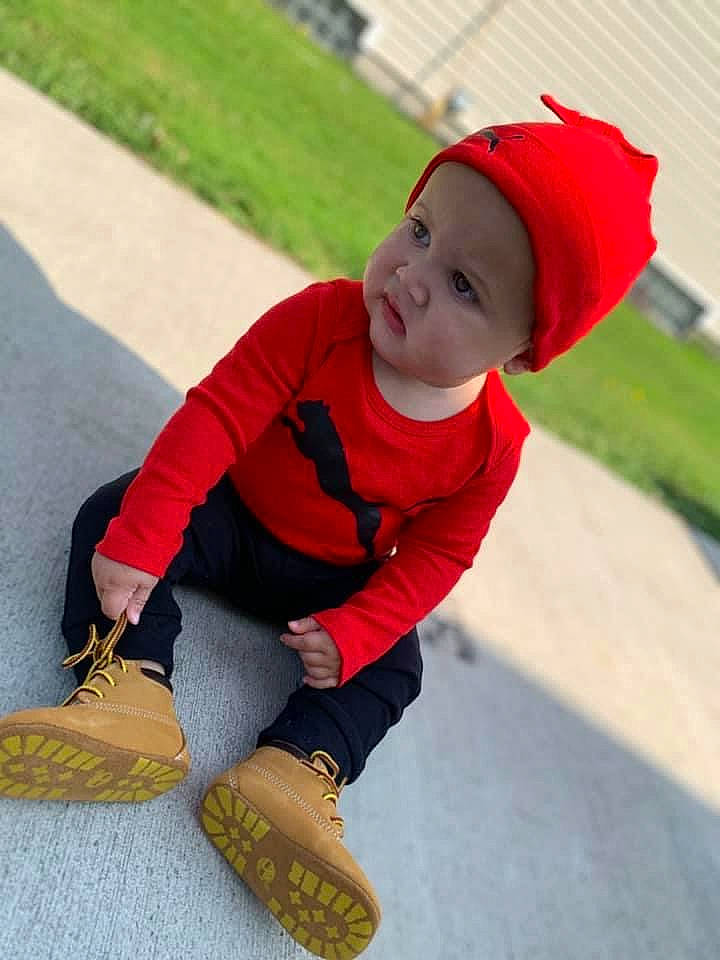 Roman joined the competition — help win amazing prizes! cap, child, headgear, headwear, person, play, recreation, red, smile, toddler, vacation