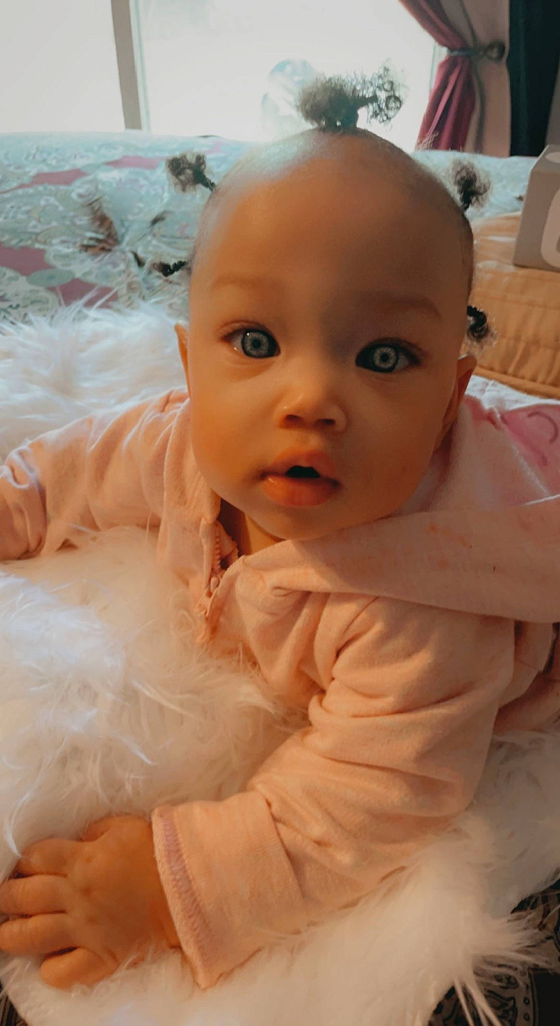 Kemoni joined the competition — help win amazing prizes! baby, baby_toddler_clothing, cheek, child, comfort, dress, eye, eyebrow, eyelash, gesture, hair, head, human_body, iris, lip, nose, person, pink, skin, sleeve