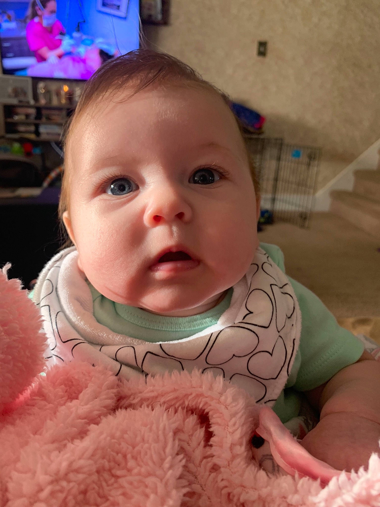 Leighla joined the competition — help win amazing prizes! cheek, child, chin, eye, face, girl, head, human, human_hair_color, infant, iris, lip, mouth, nose, person, pink, product, skin, smile, textile