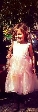 Layla joined the competition — help win amazing prizes! beauty, child, clothing, day, dress, facial_expression, flower_girl, fun, girl, gown, human_hair_color, joy, lady, person, photograph, pink, sitting, skin, smile, snapshot