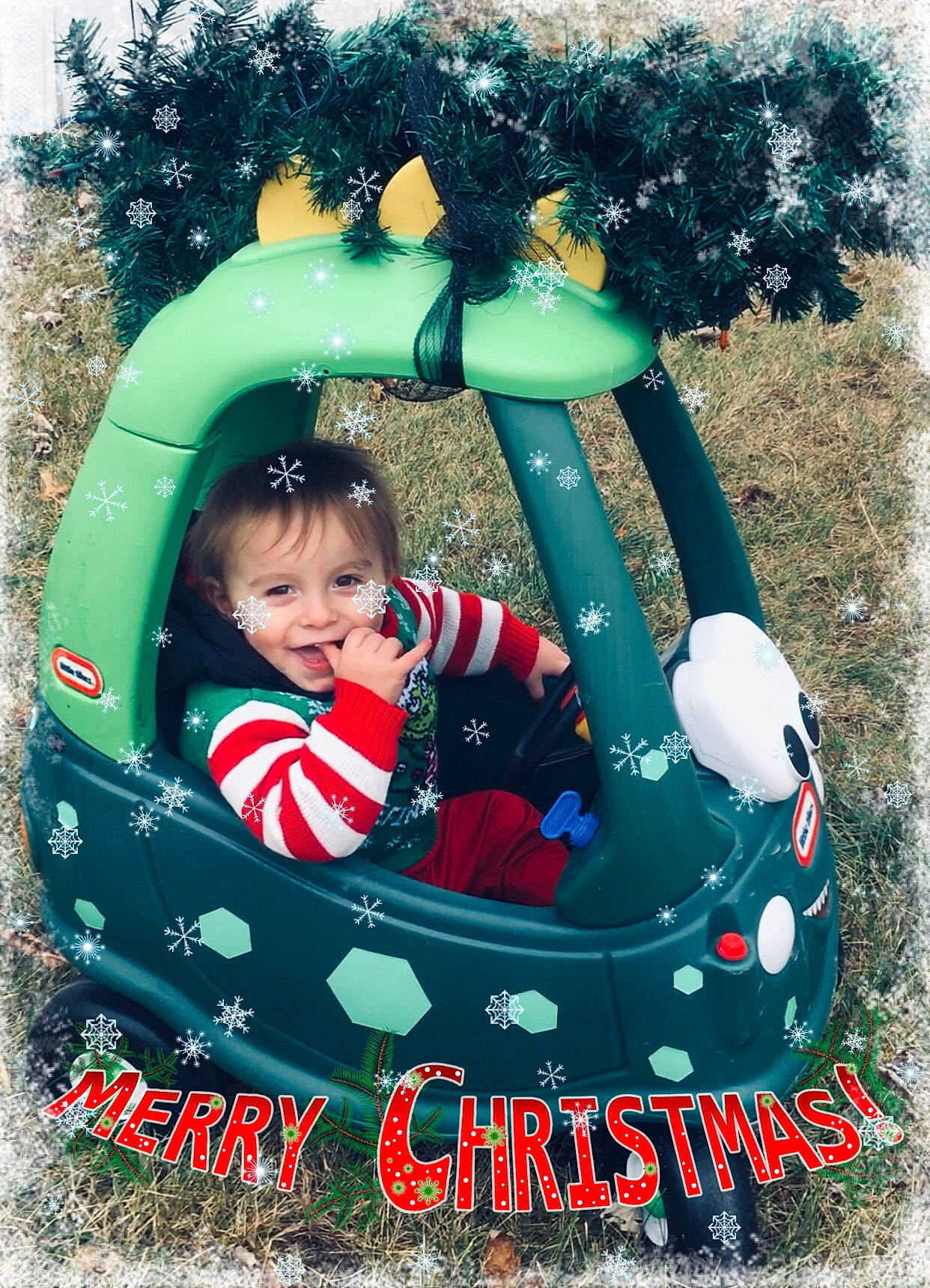 Juan joined the competition — help win amazing prizes! auto_part, automotive_tire, automotive_wheel_system, baby_products, baby_toddler_clothing, child, christmas_decoration, circle, font, fun, grass, happy, holiday, motor_vehicle, pattern, person, play, recreation, toddler, tree