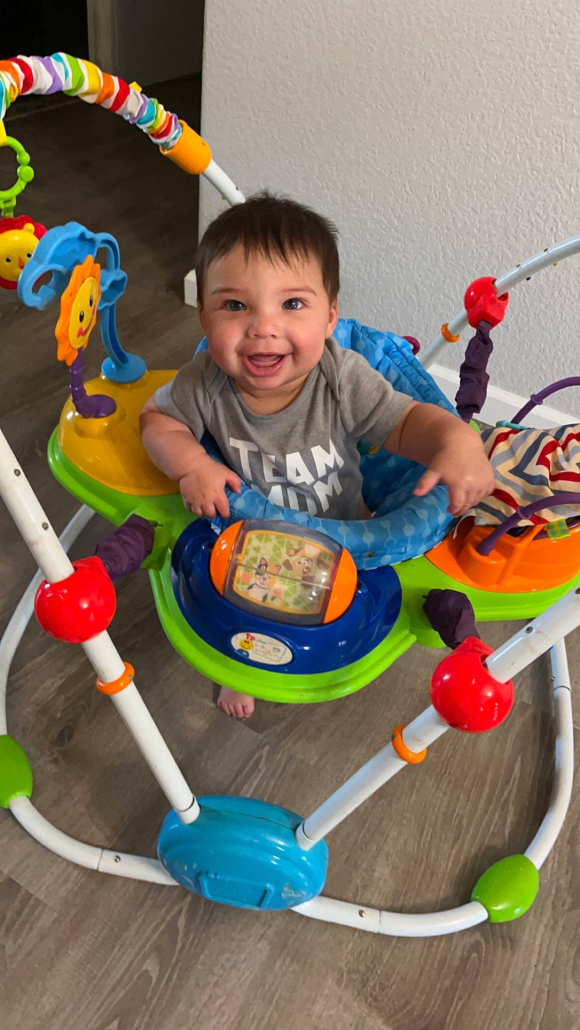 Brentley is registered to the contest to win money with this photo: baby, baby_playing_with_toys, baby_products, baby_toddler_clothing, child, clothing, fun, happy, joy, leisure, person, play, product, recreation, riding_toy, shorts, smile, t_shirt, tire, toddler