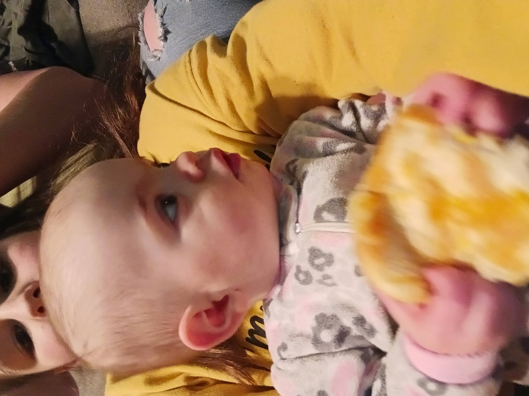 Tara is registered to the contest to win money with this photo: baby, cheek, child, ear, eyelash, finger, food, fun, gesture, happy, lip, mouth, nose, person, plant, skin, thumb, toddler, tree, wood