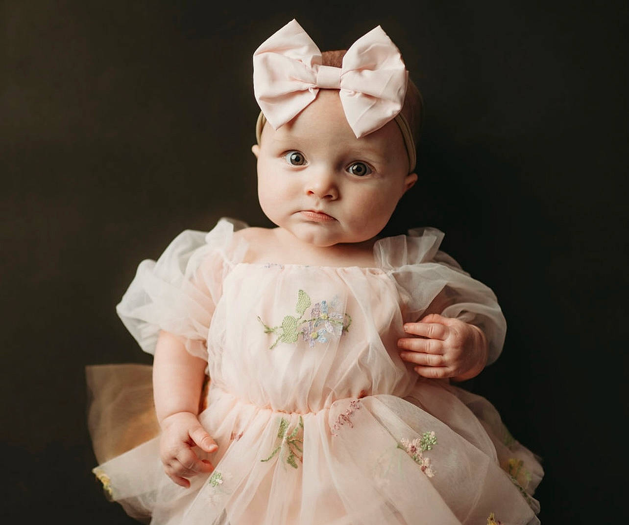 Juniper joined the competition — help win amazing prizes! baby, baby_toddler_clothing, cheek, chin, day_dress, dress, embellishment, eye, face, hair_accessory, head, headgear, human_body, one_piece_garment, outerwear, person, pink, ruffle, skin, sleeve