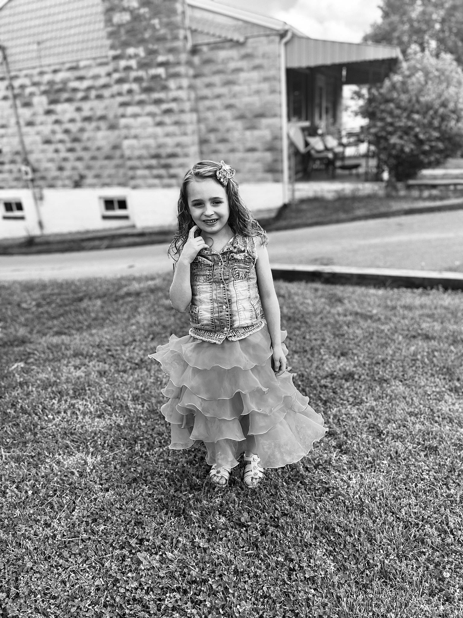Deborah joined the competition — help win amazing prizes! black_and_white, child, dress, flash_photography, fun, grass, happy, joy, monochrome, monochrome_photography, people_in_nature, person, plant, road, sitting, smile, standing, street, style, toddler
