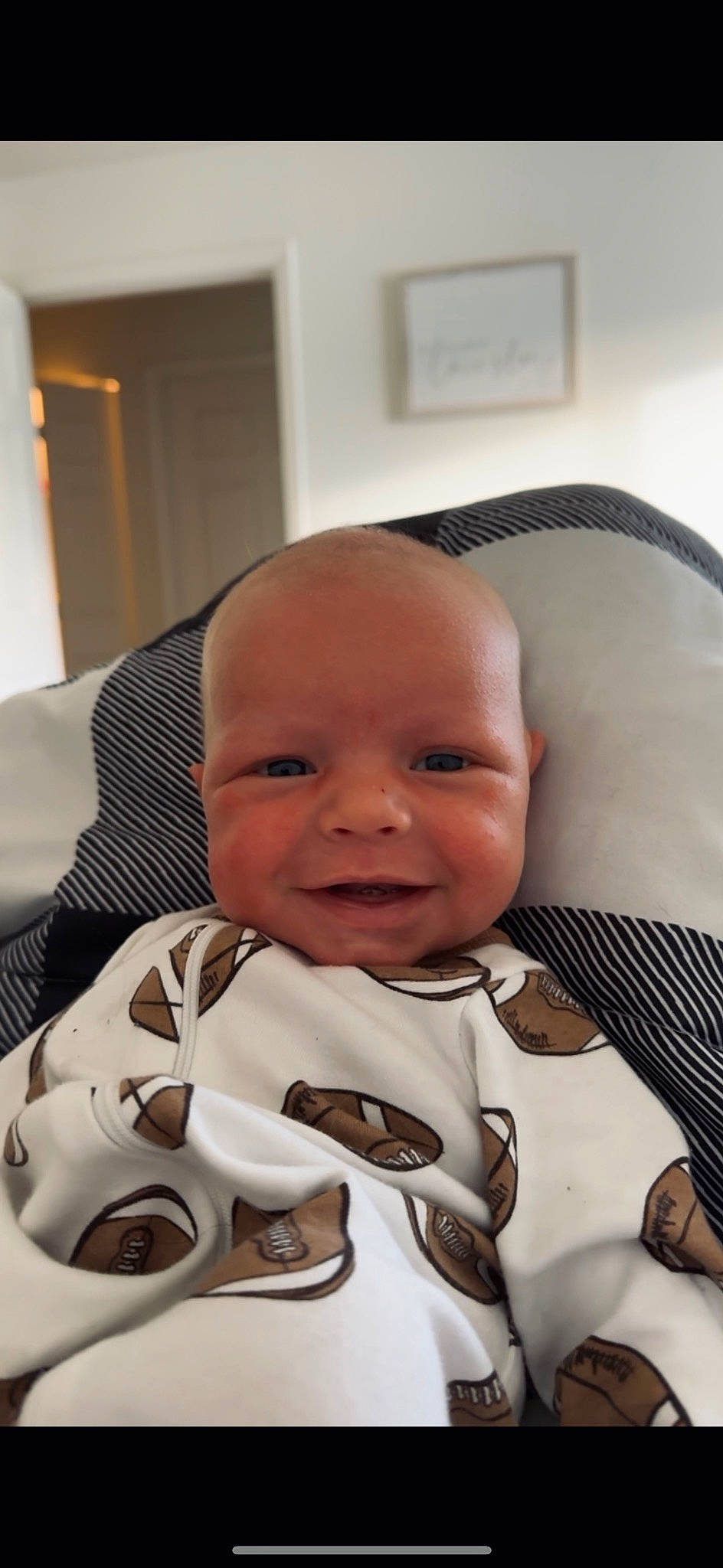 Hayes joined the competition — help win amazing prizes! baby, baby_products, baby_toddler_clothing, carmine, cheek, child, collar, comfort, formal_wear, happy, joy, laugh, linens, person, personal_protective_equipment, picture_frame, room, sitting, skin, sleeve