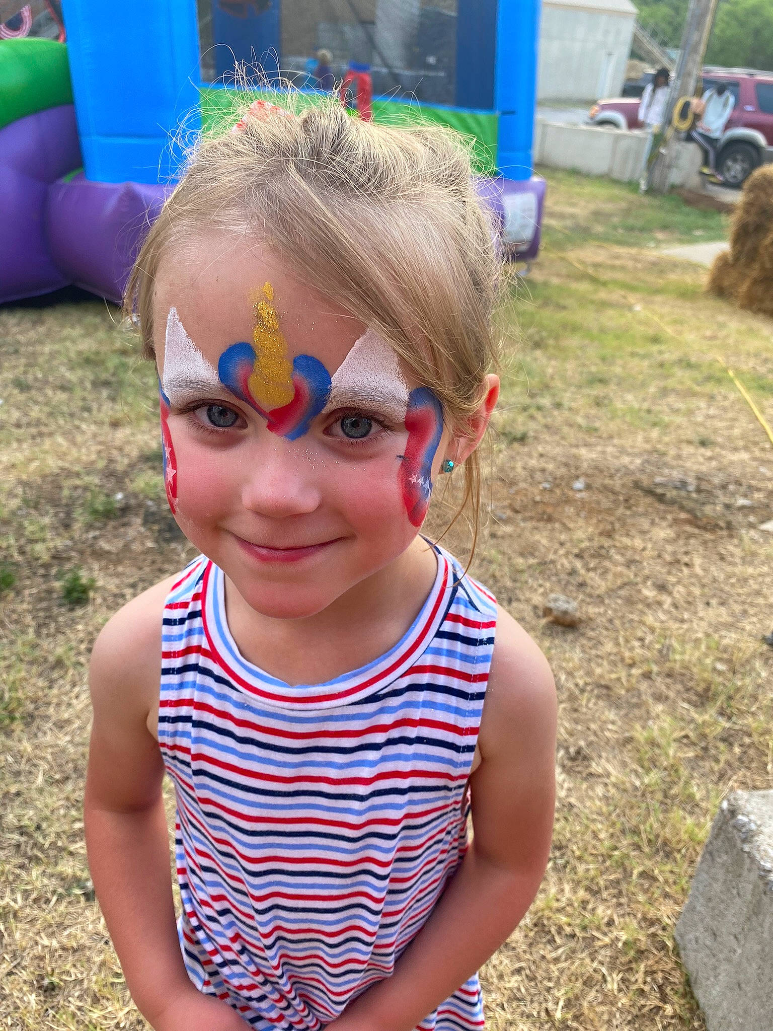 Rowan joined the competition — help win amazing prizes! baby_toddler_clothing, blue, chin, cool, eyewear, fun, glasses, goggles, grass, green, happy, hat, joy, leisure, people_in_nature, person, personal_protective_equipment, recreation, smile, sunglasses