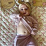 Eliza joined the competition — help win amazing prizes! baby, baby_belly, blanket, bow, child, cute, feet, hand, headband, indoors, lying_down, milestone_card, pants, pastel_colors, pattern, pink, portrait, soft_texture, sweater, wooden_sign
