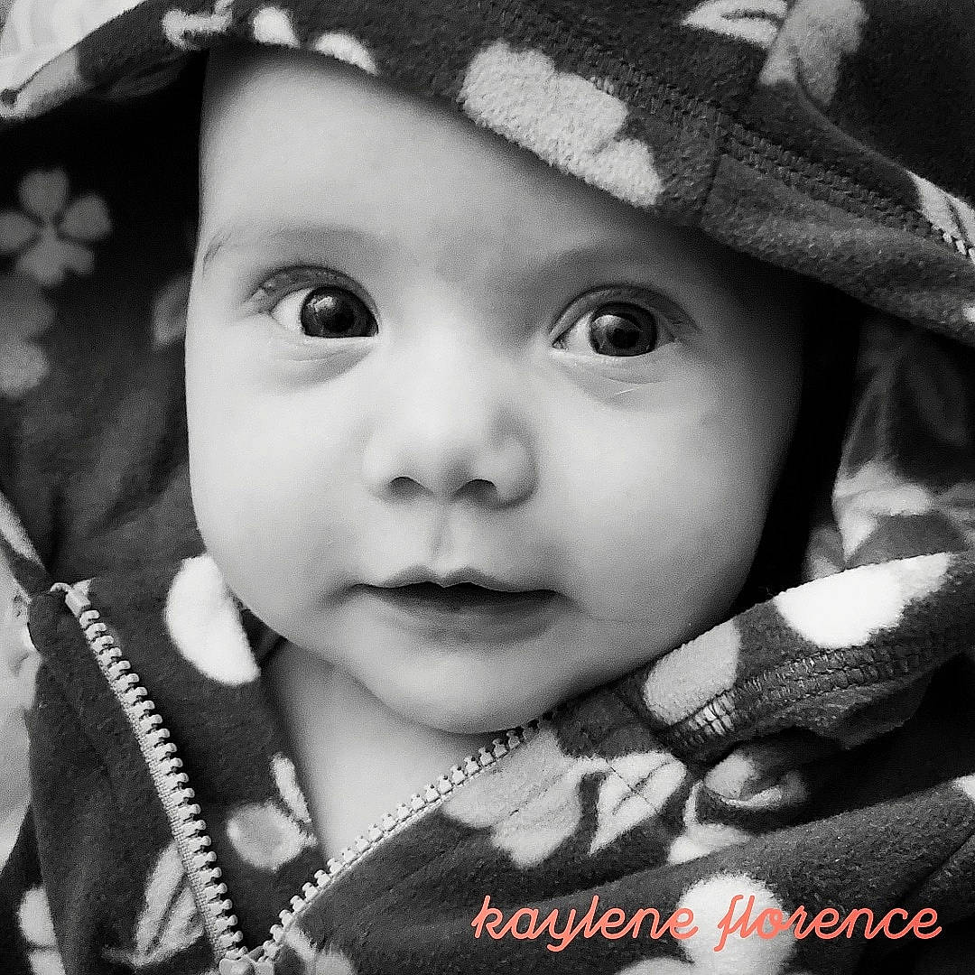 Kaylene joined the competition — help win amazing prizes! baby, beauty, black_and_white, cheek, child, child_model, cool, eye, eyebrow, face, facial_expression, forehead, happy, lip, nose, person, photography, portrait_photography, skin, smile