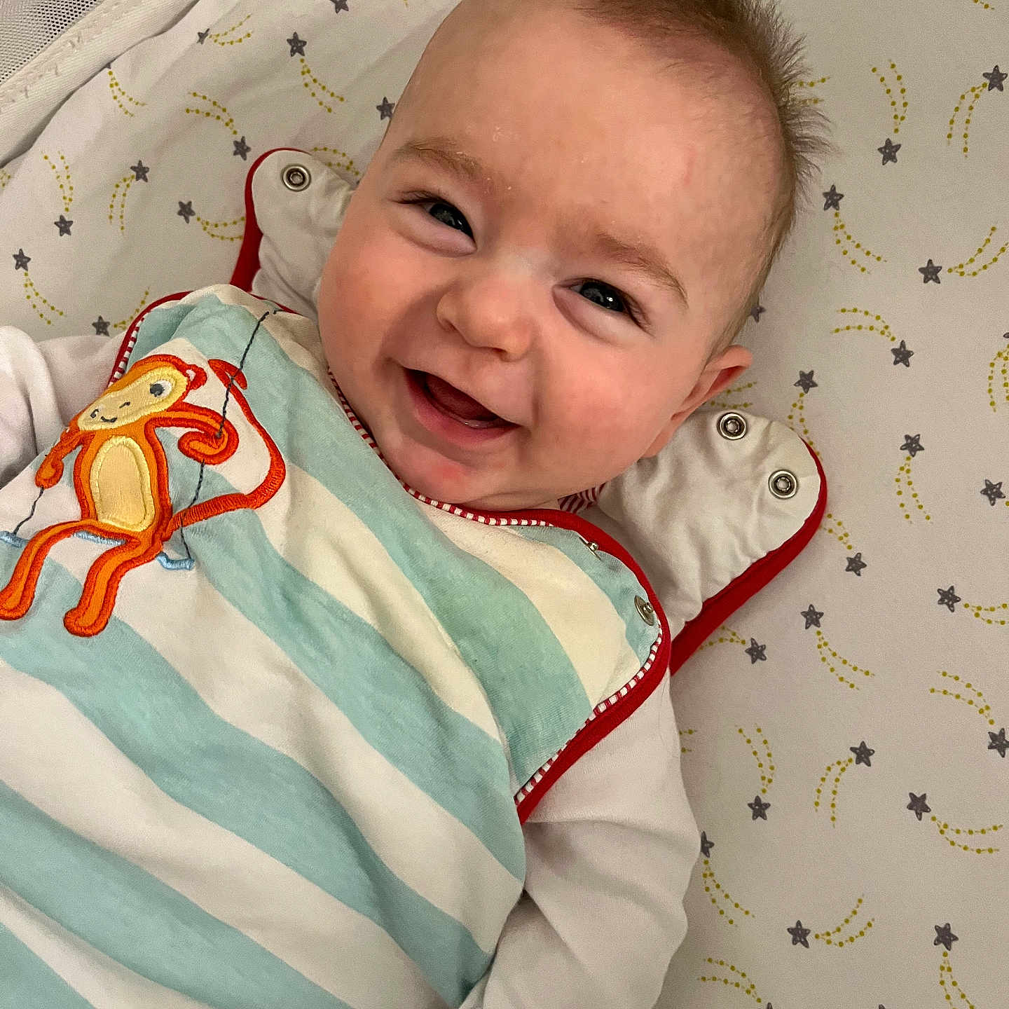 Brodie is registered to the contest to win money with this photo: baby, babylaughing, face, happy, head, laughing, newborn, person, photography, portrait, smile