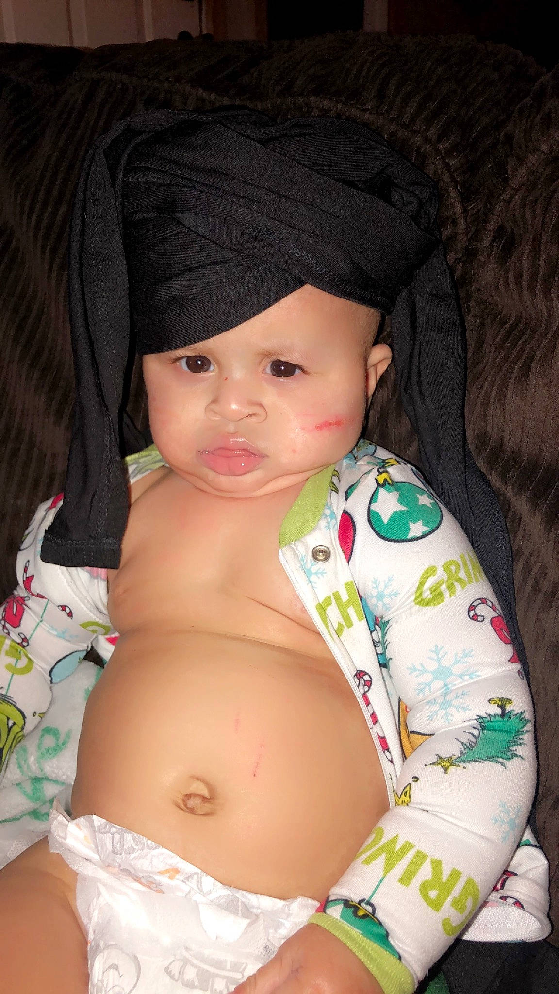 Ares joined the competition — help win amazing prizes! abdomen, baby, baby_toddler_clothing, black_hair, cap, cheek, chest, eye, eyebrow, eyelash, head, headwear, lip, mouth, neck, nose, person, skin, sleeve, stomach