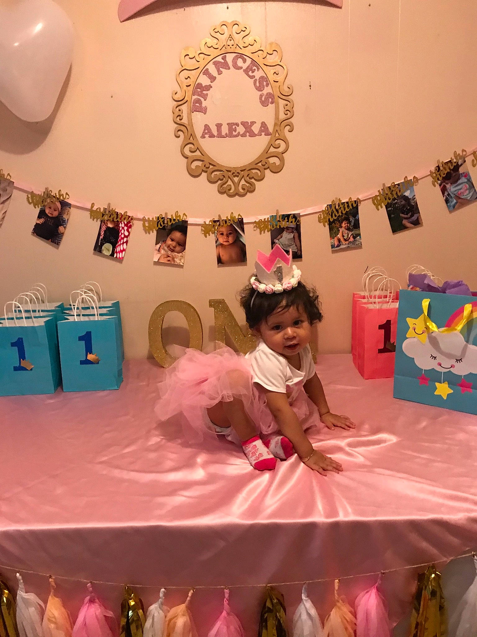 Alexandra is registered to the contest to win money with this photo: baby_shower, ballet_tutu, bed, bed_sheet, birthday, cake_decorating, child, interior_design, party, person, pink, product, room, sugar_paste, sweetness, table