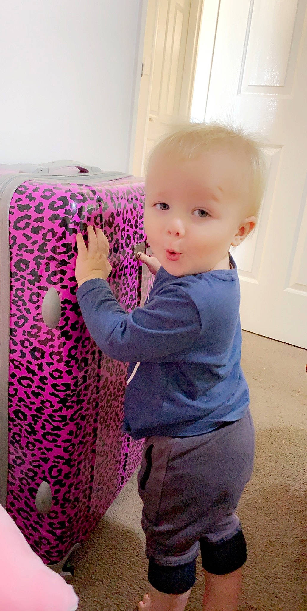 Maxson joined the competition — help win amazing prizes! baby, child, furniture, magenta, person, pink, play, toddler