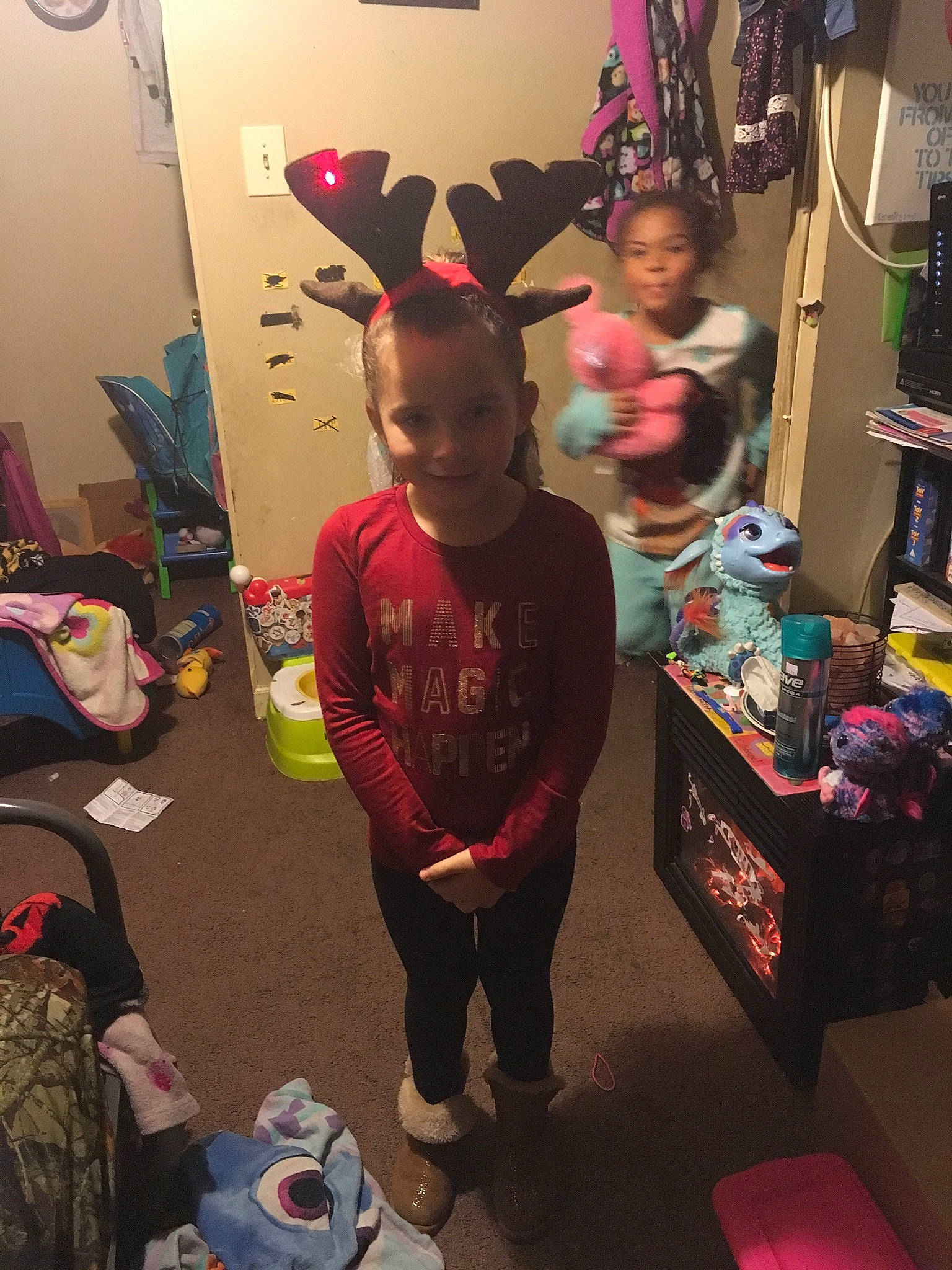 Serenity is registered to the contest to win money with this photo: child, costume, hairstyle, joy, person, room, toddler